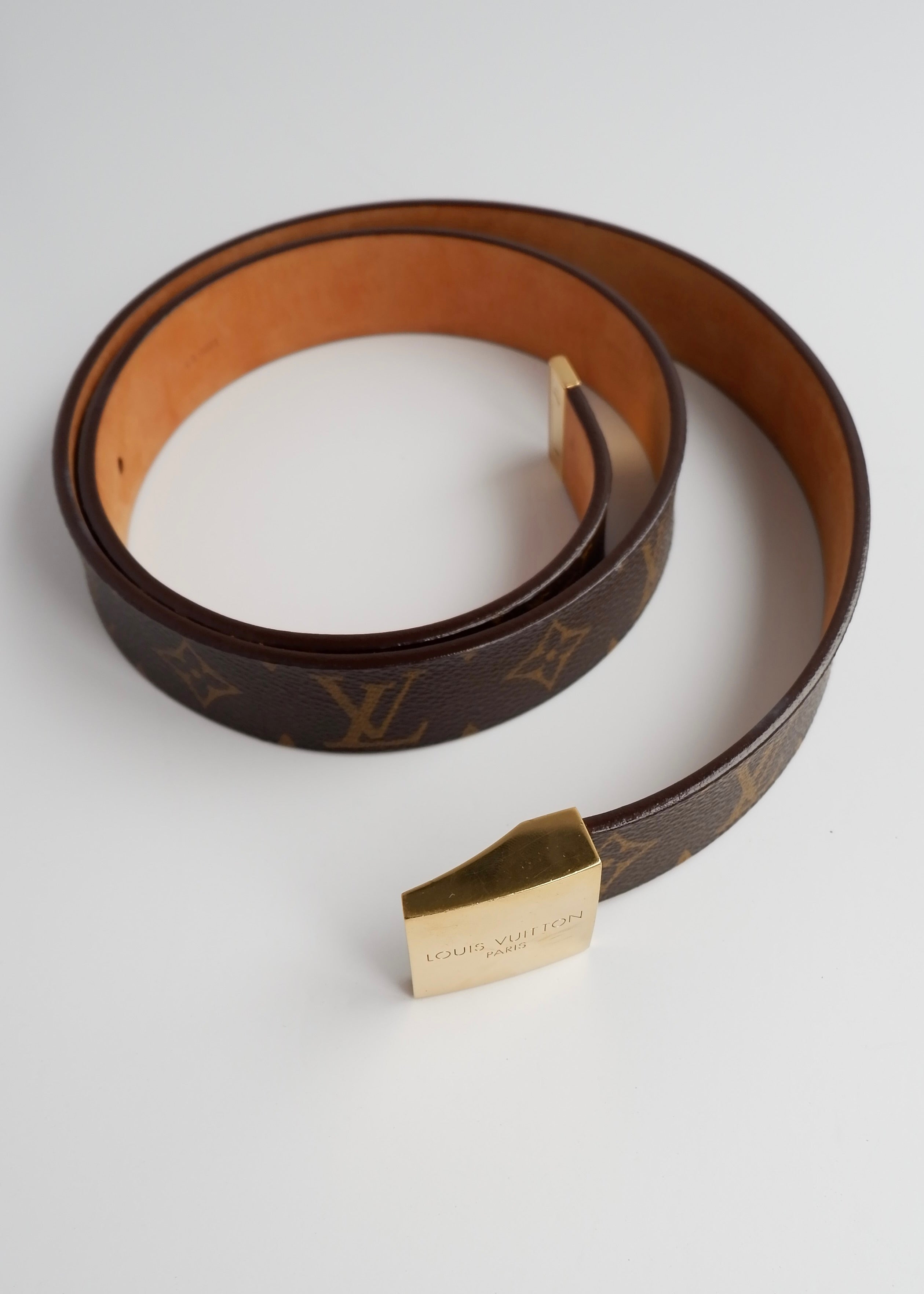 Authentique Ceinture Louis Vuitton Monogram Ceinture Carre d'occasion - 85