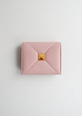 Authentic Preowned Valentino Light Pink Leather Small Nappa Roman Stud Bi-Fold Wallet