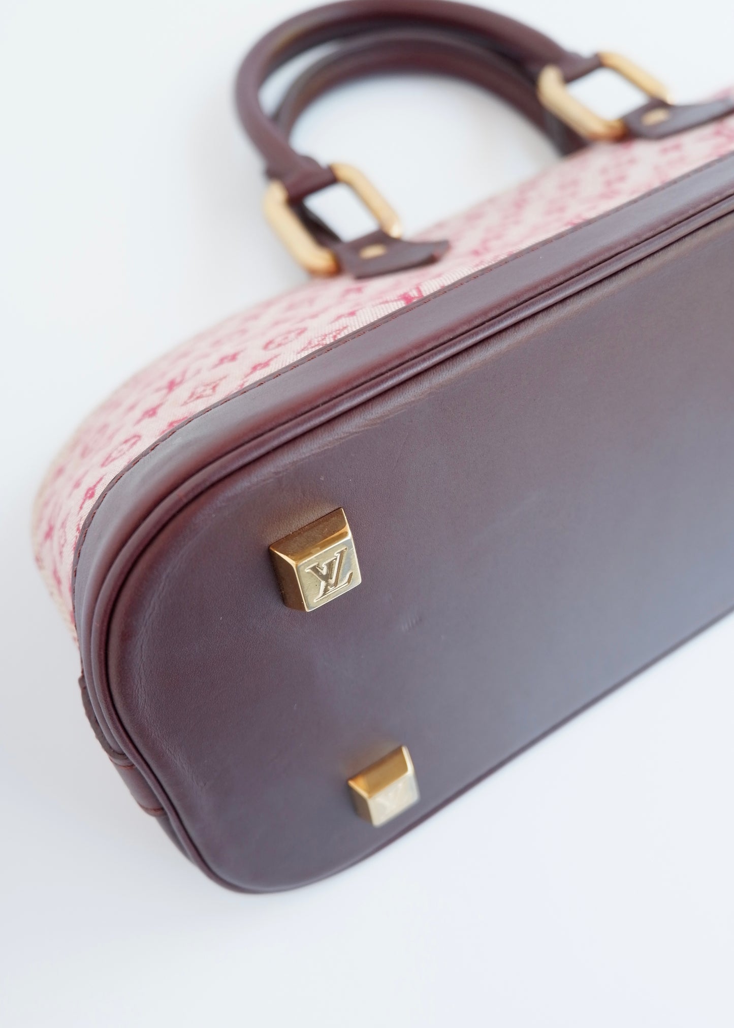 Authentic Preowned Louis Vuitton Burgundy Mini Lin Long Alma