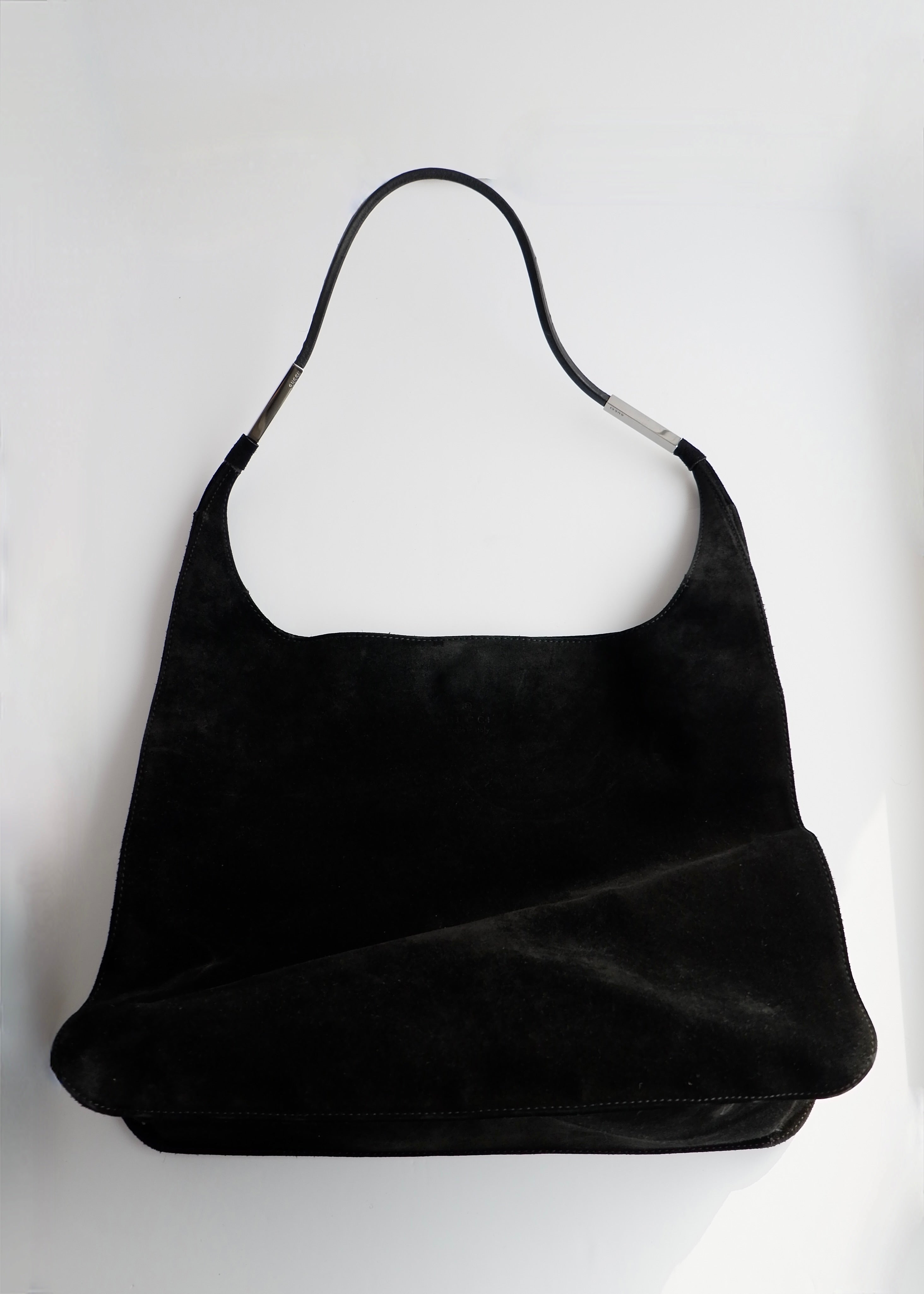 Authentic Preowned Gucci Black Suede Hobo Shoulder Bag