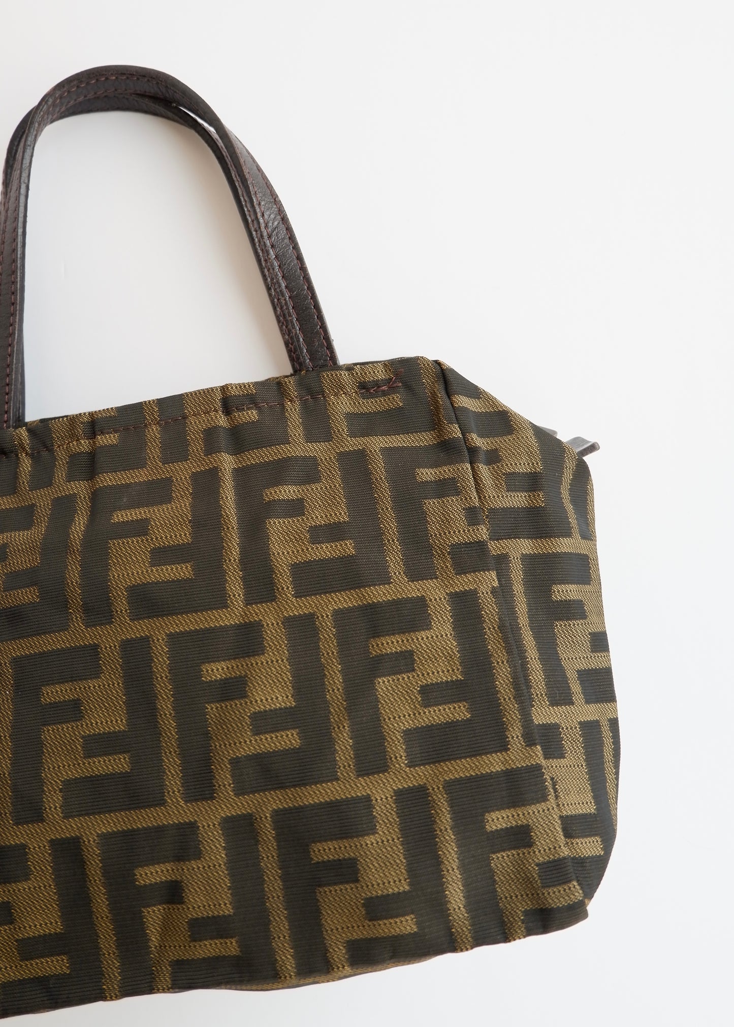 Authentic Preowned Vintage Fenci Brown Canvas Zucca Mini Handbag