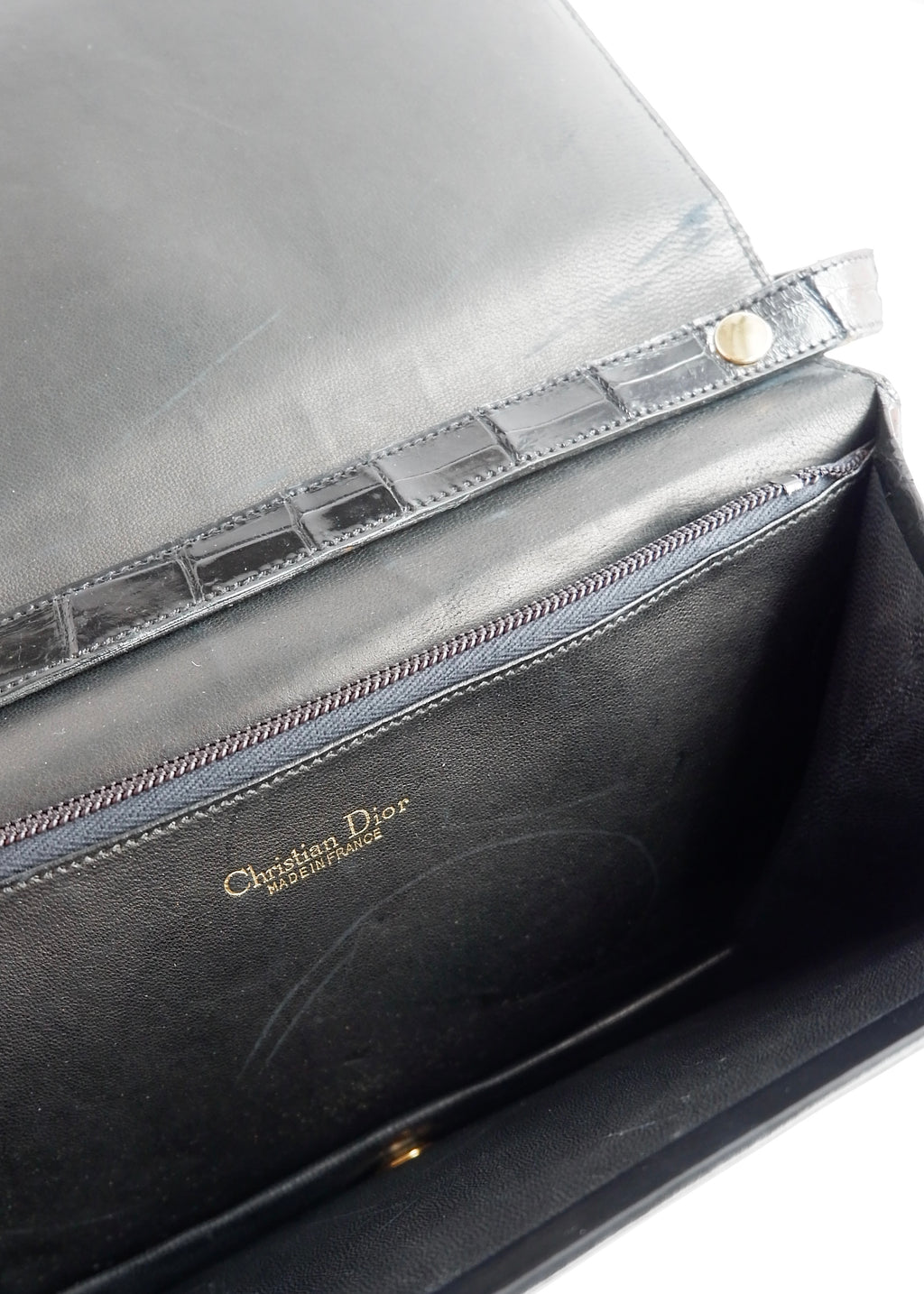 Authentic Preowned Vintage Dior Black Patent Leather Shoulder Bag