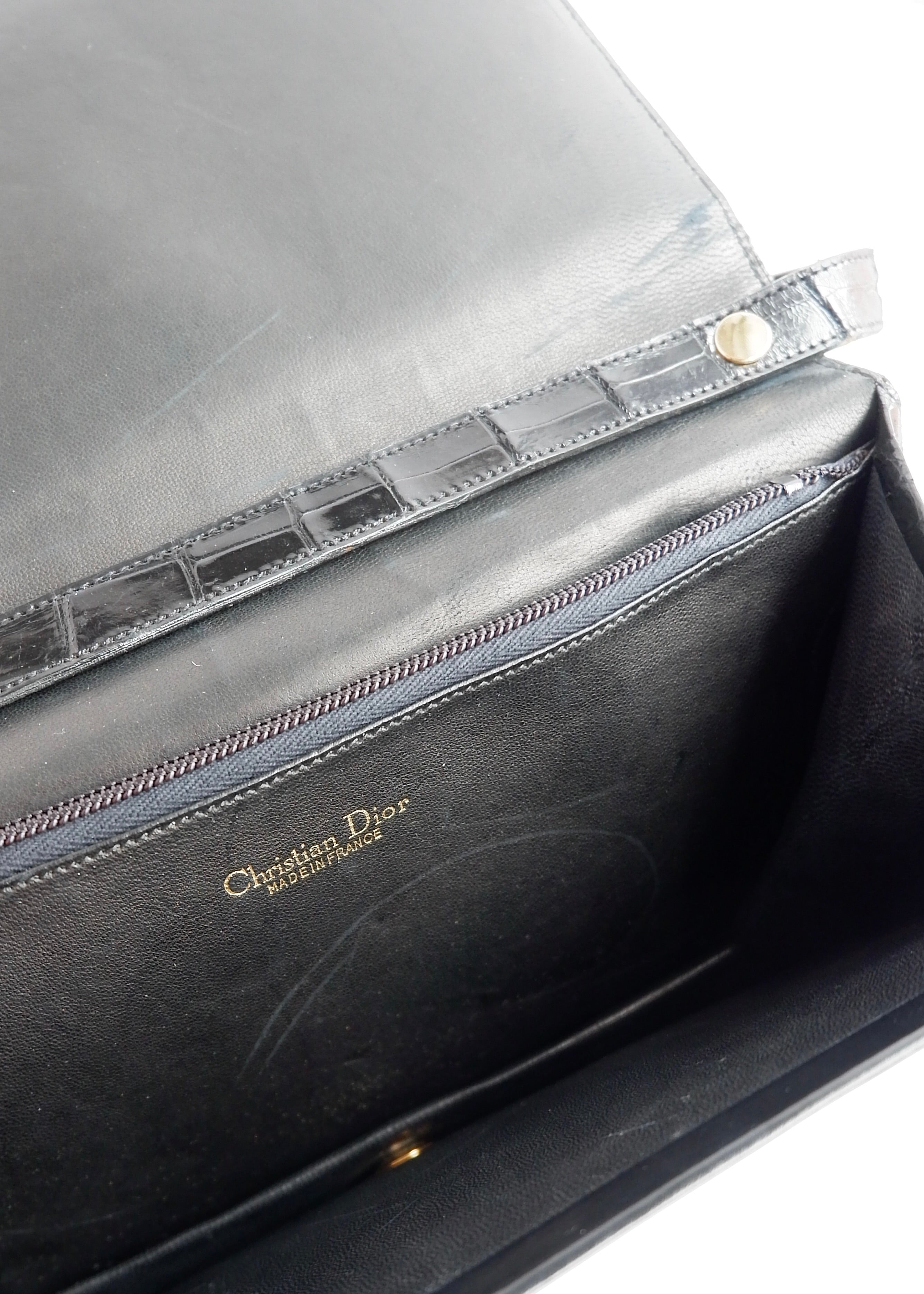 Authentic Preowned Vintage Dior Black Patent Leather Shoulder Bag