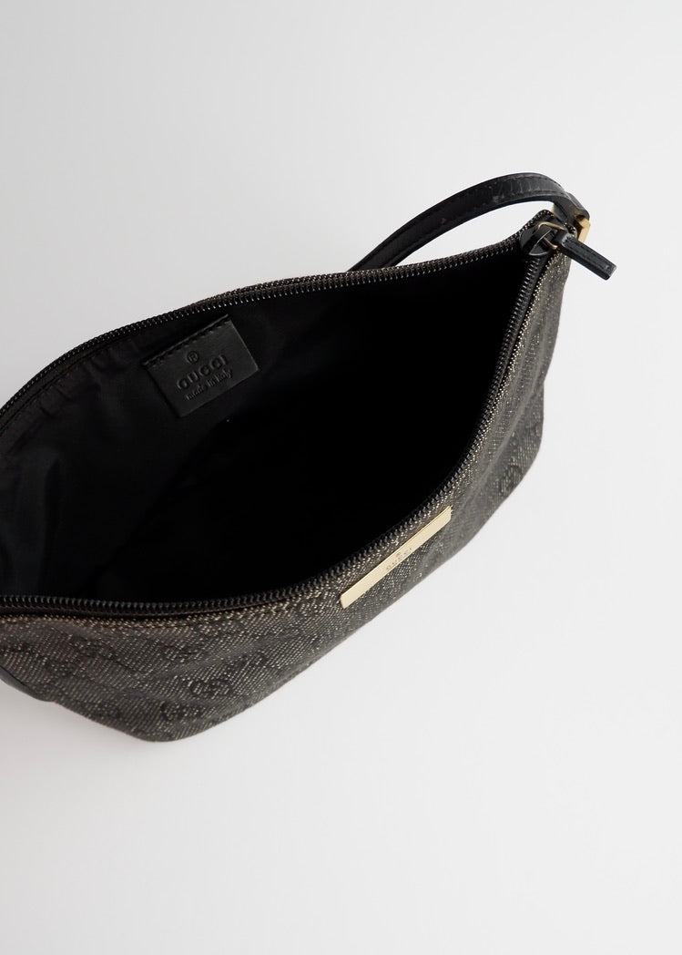 Authentic Preowned Gucci Black GG Canvas Boat Pochette