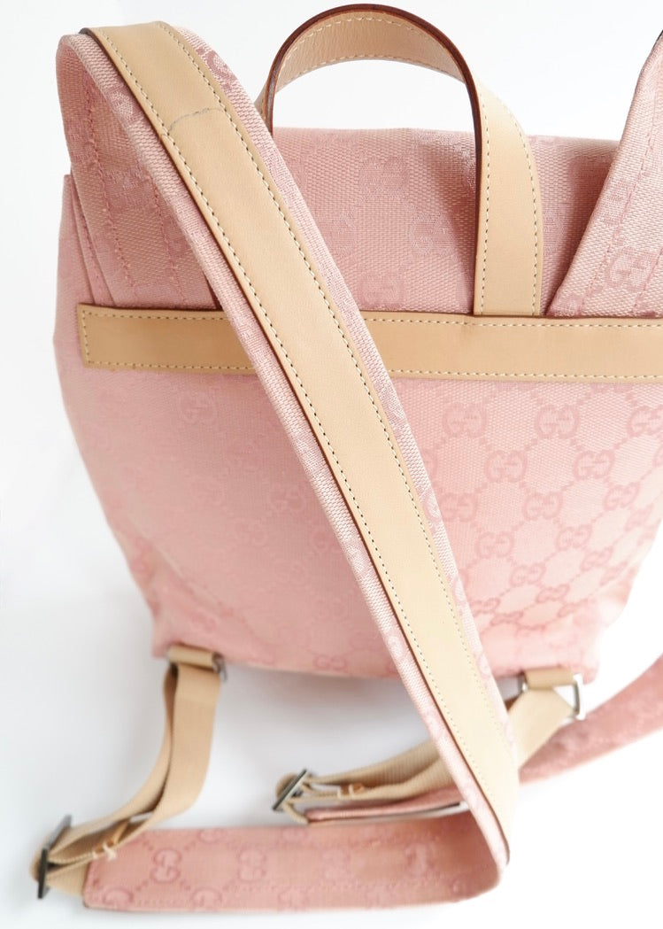 Preowned Vintage Gucci Pink GG Canvas Mini Backpack