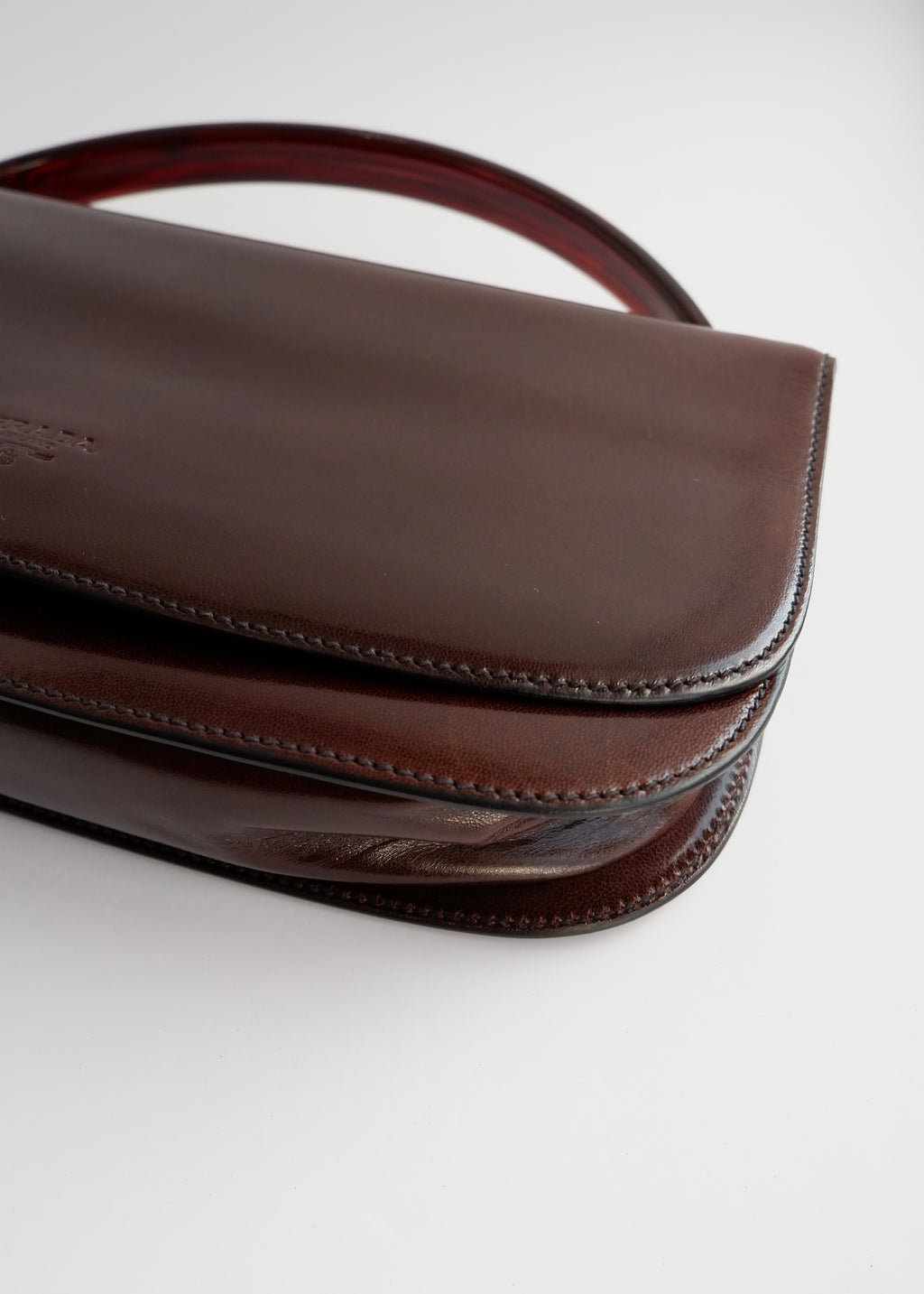 Authentic Preowned Vintage Prada Brown Leather Top Handle Bag