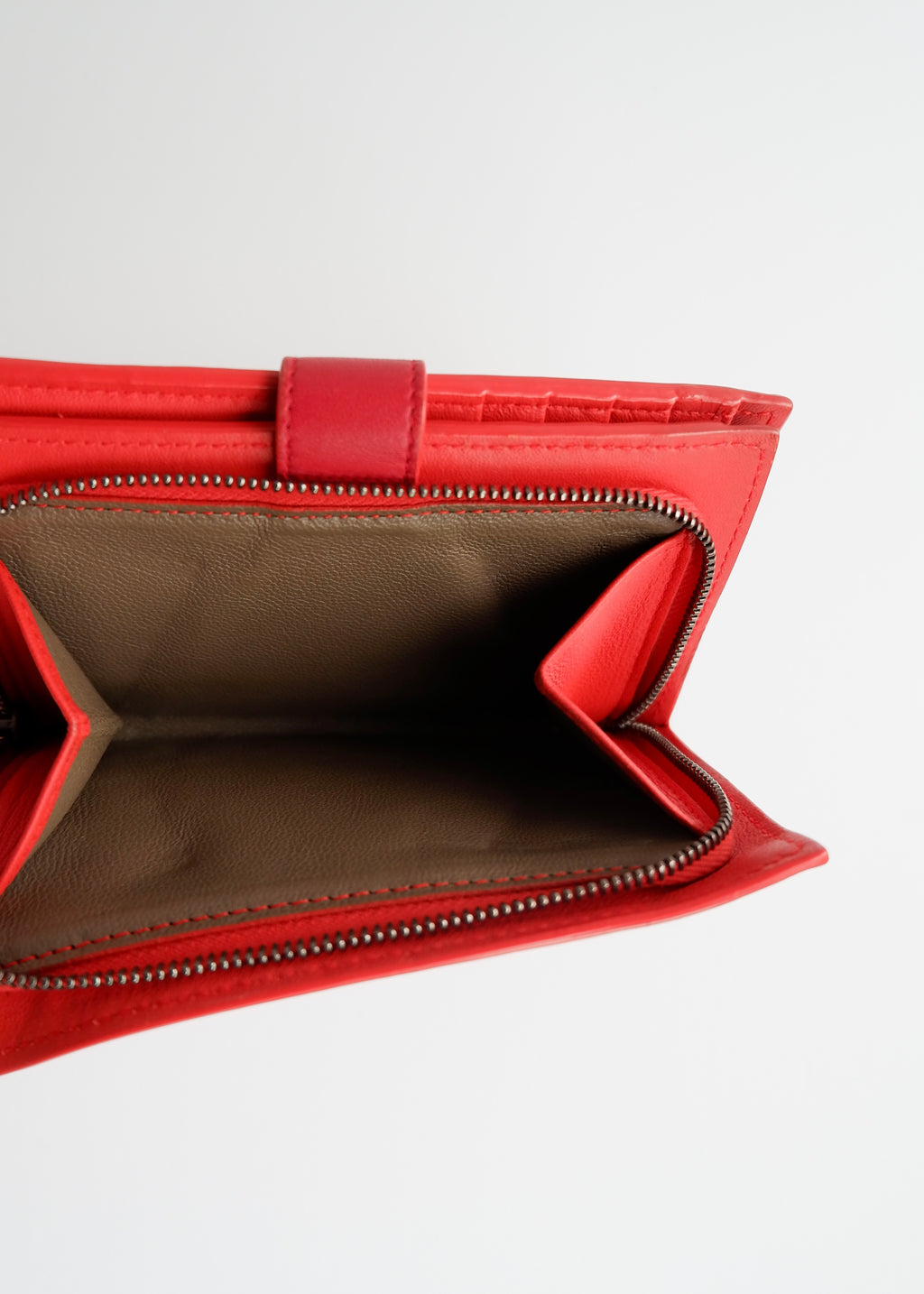 Authentic Preowned Bottega Veneta Red Leather Bi Fold Wallet