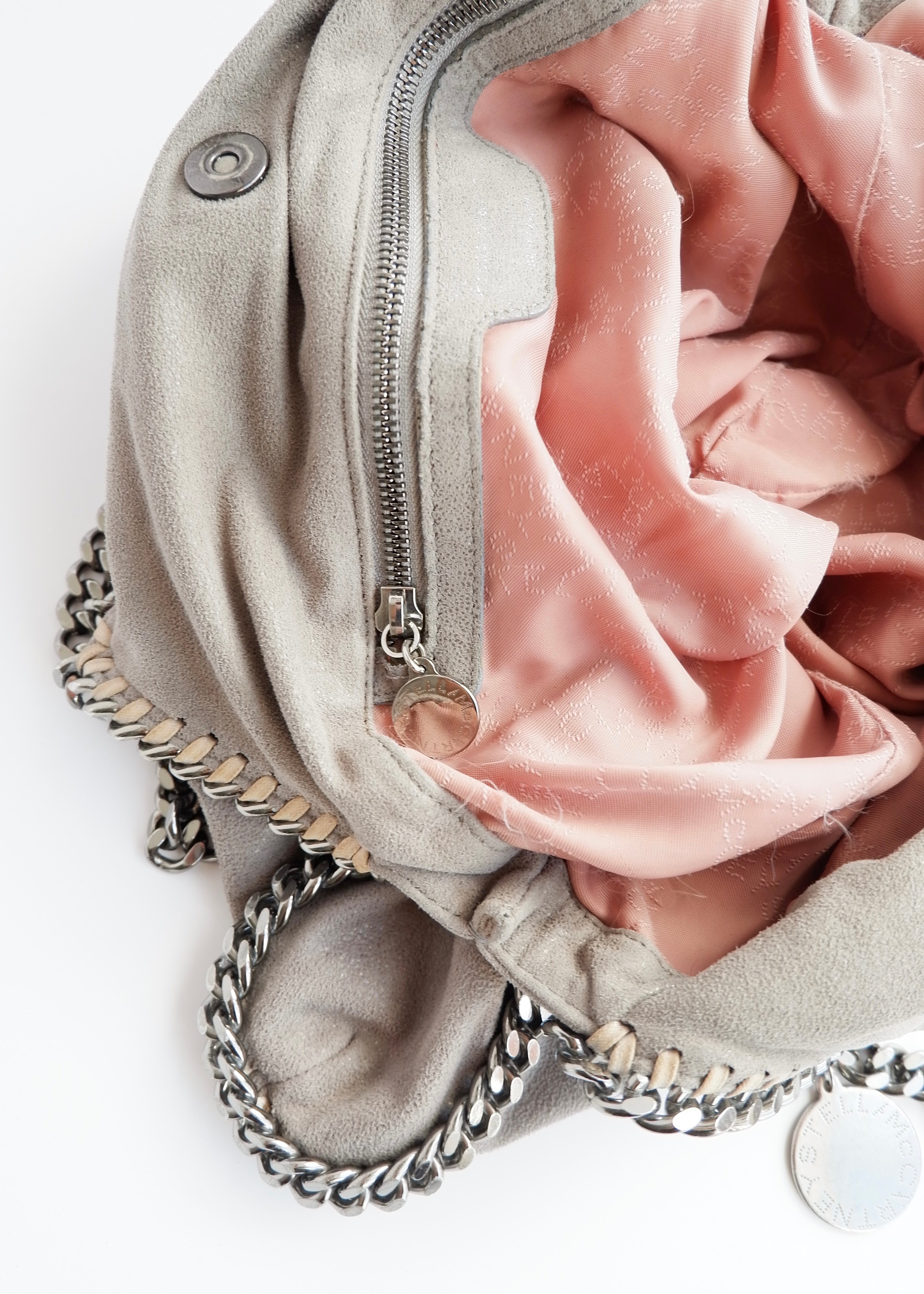 Sac porté épaule Stella McCartney Falabella en tissu gris authentique d'occasion