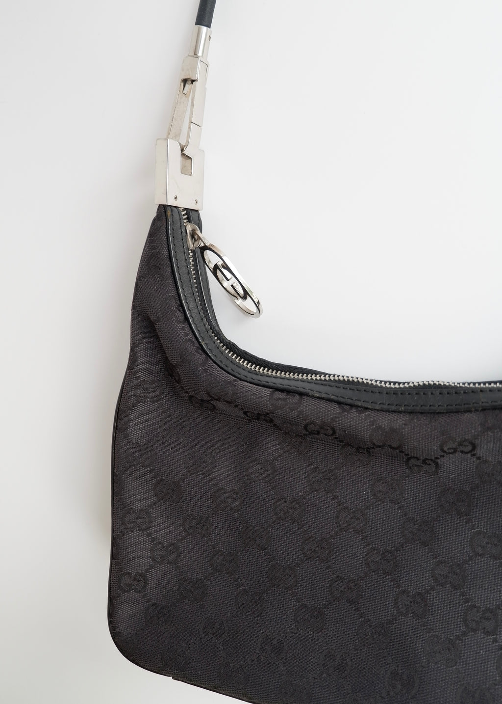 Authentic Preowned Gucci Black GG Canvas Shoulder Bag