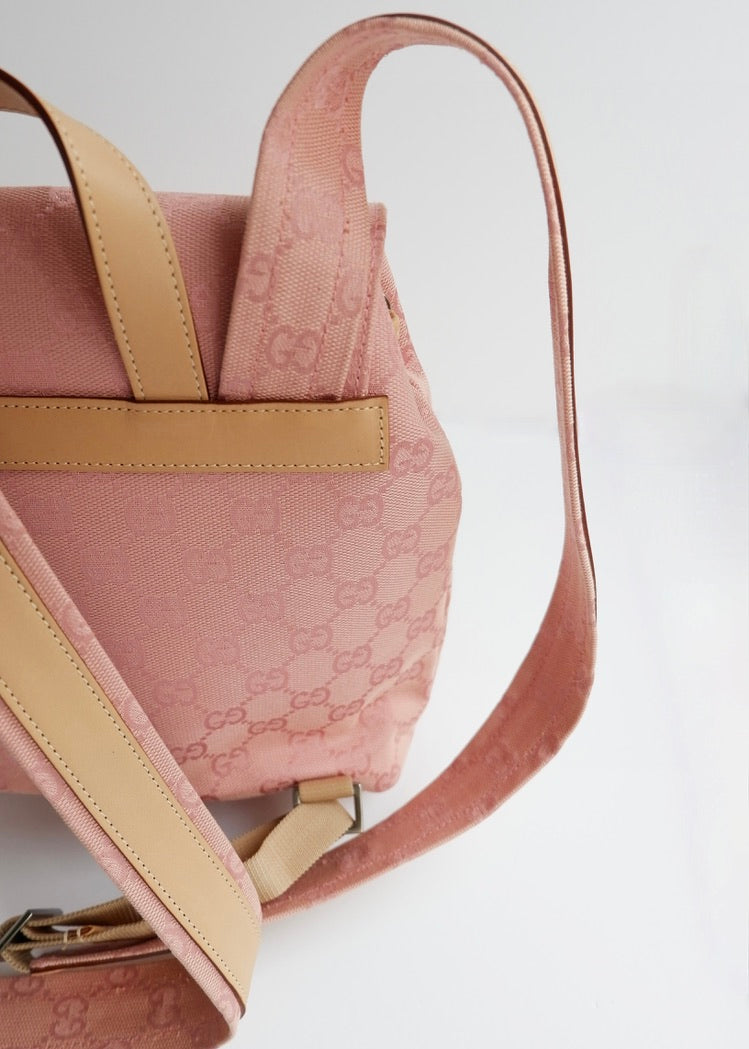 Preowned Vintage Gucci Pink GG Canvas Mini Backpack