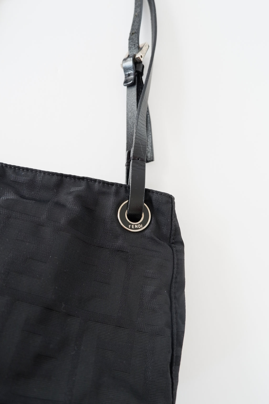 Authentic Preowned Fendi Black Zucca Canvas Shoulder Bag