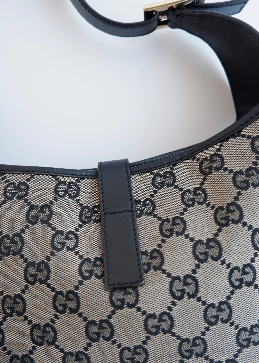 Authentic Preowned Gucci Black GG Canvas Jackie Shoulder Bag