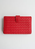 Authentic Preowned Bottega Veneta Red Leather Bi Fold Wallet