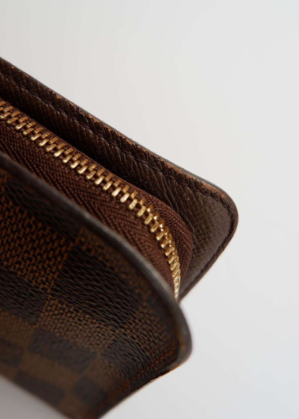 Preowned Louis Vuitton Brown Damier Ebene Long Zip Around Wallet