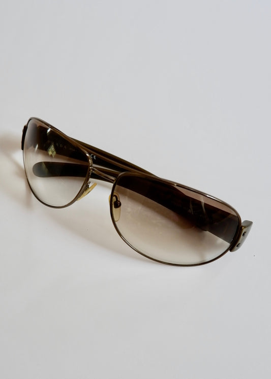 Authentic Preowned Prada Brown Metal Frame Sunglasses