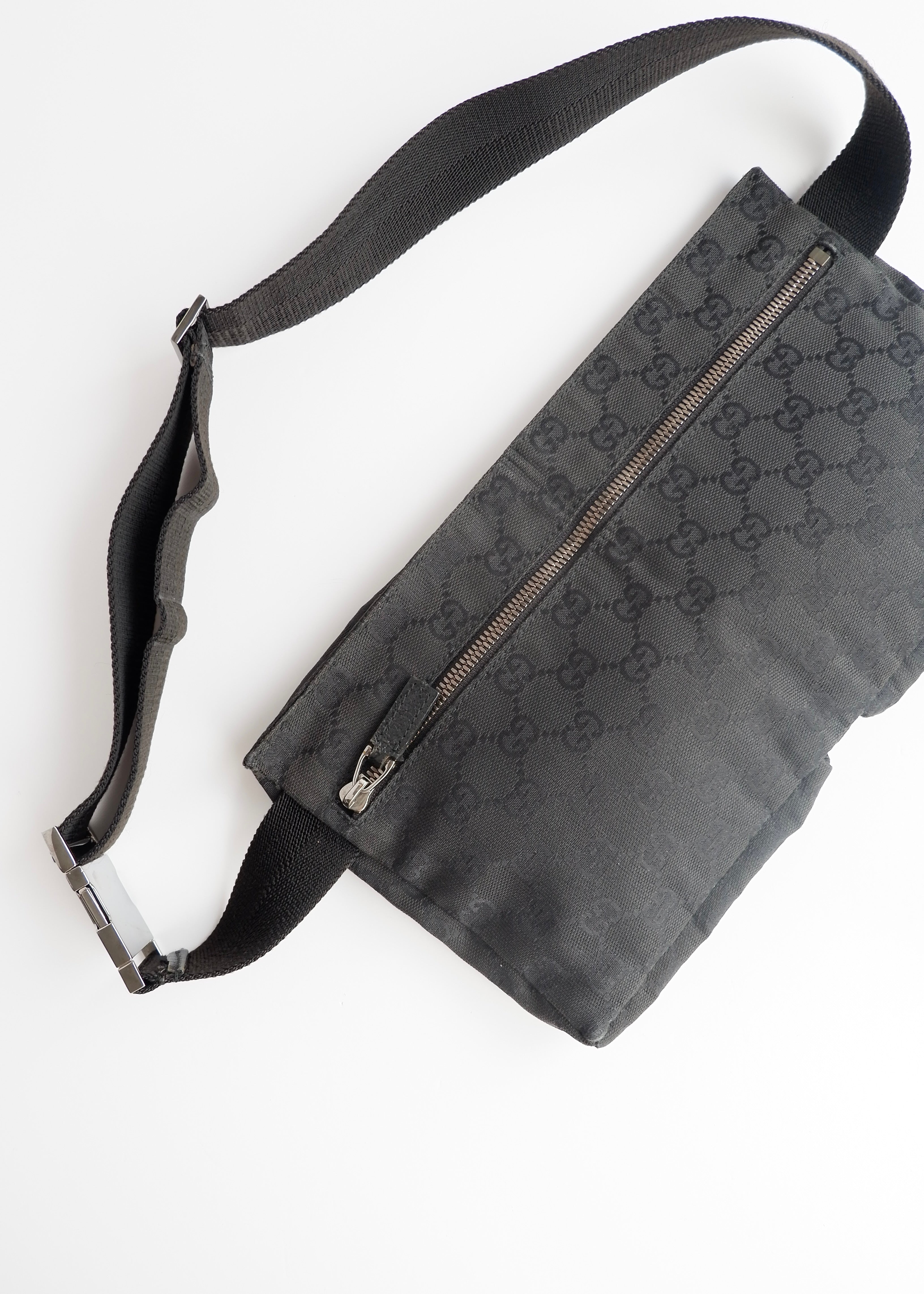 Authentic Preowned Gucci Black GG Canvas Belt Bag