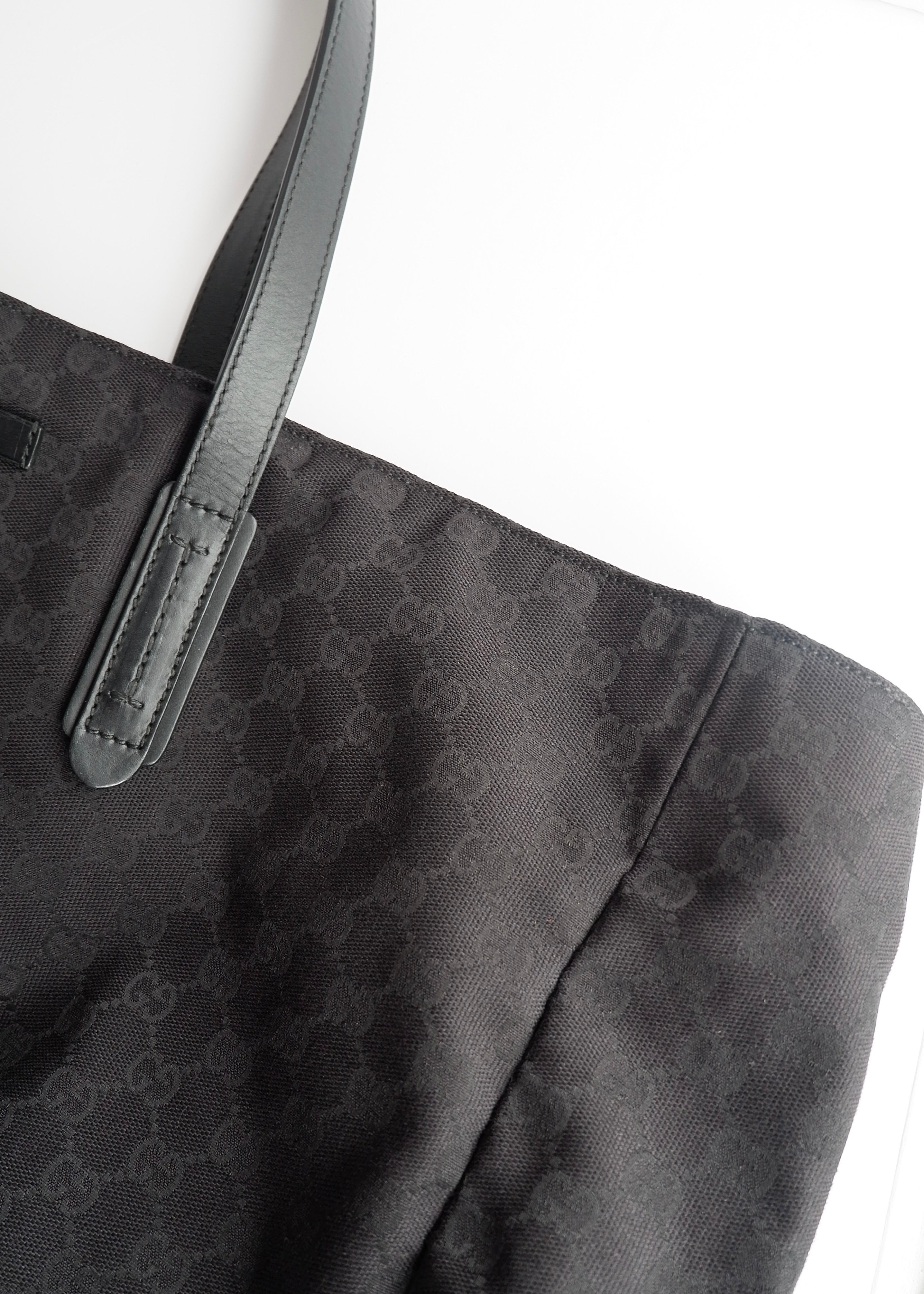 Authentic Preowned Gucci Black GG Canvas Extra Large Shoulder Tote