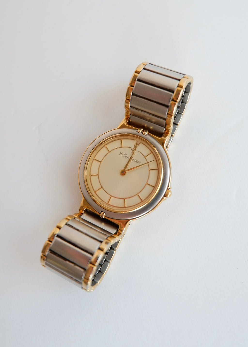 Montre YSL authentique d'occasion, ton argent/or