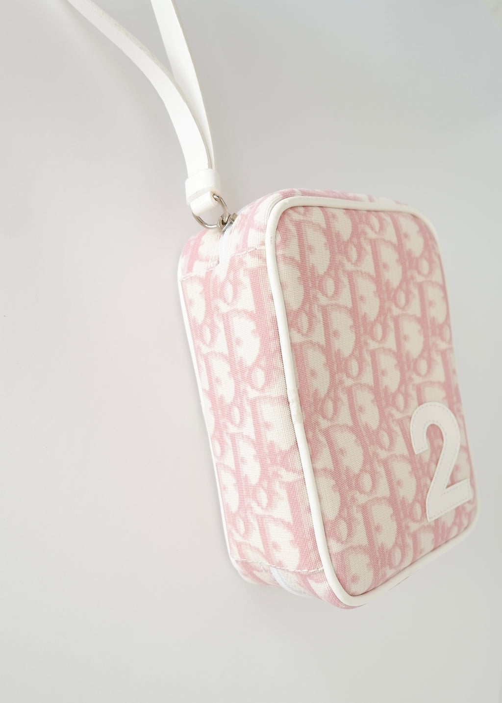 Authentic Preowned Vintage Dior Pink Trotter Wrist Pouch