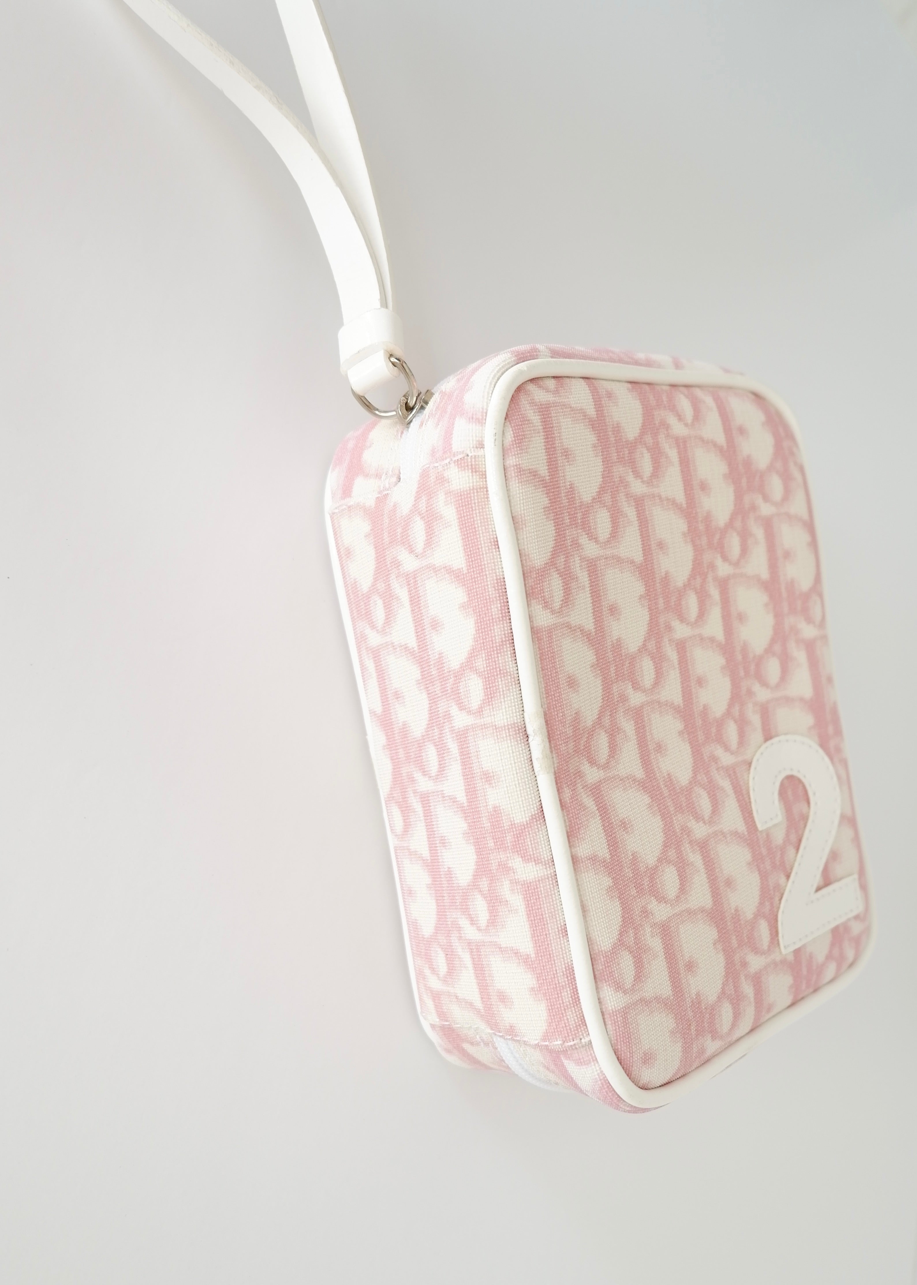 Authentic Preowned Vintage Dior Pink Trotter Wrist Pouch