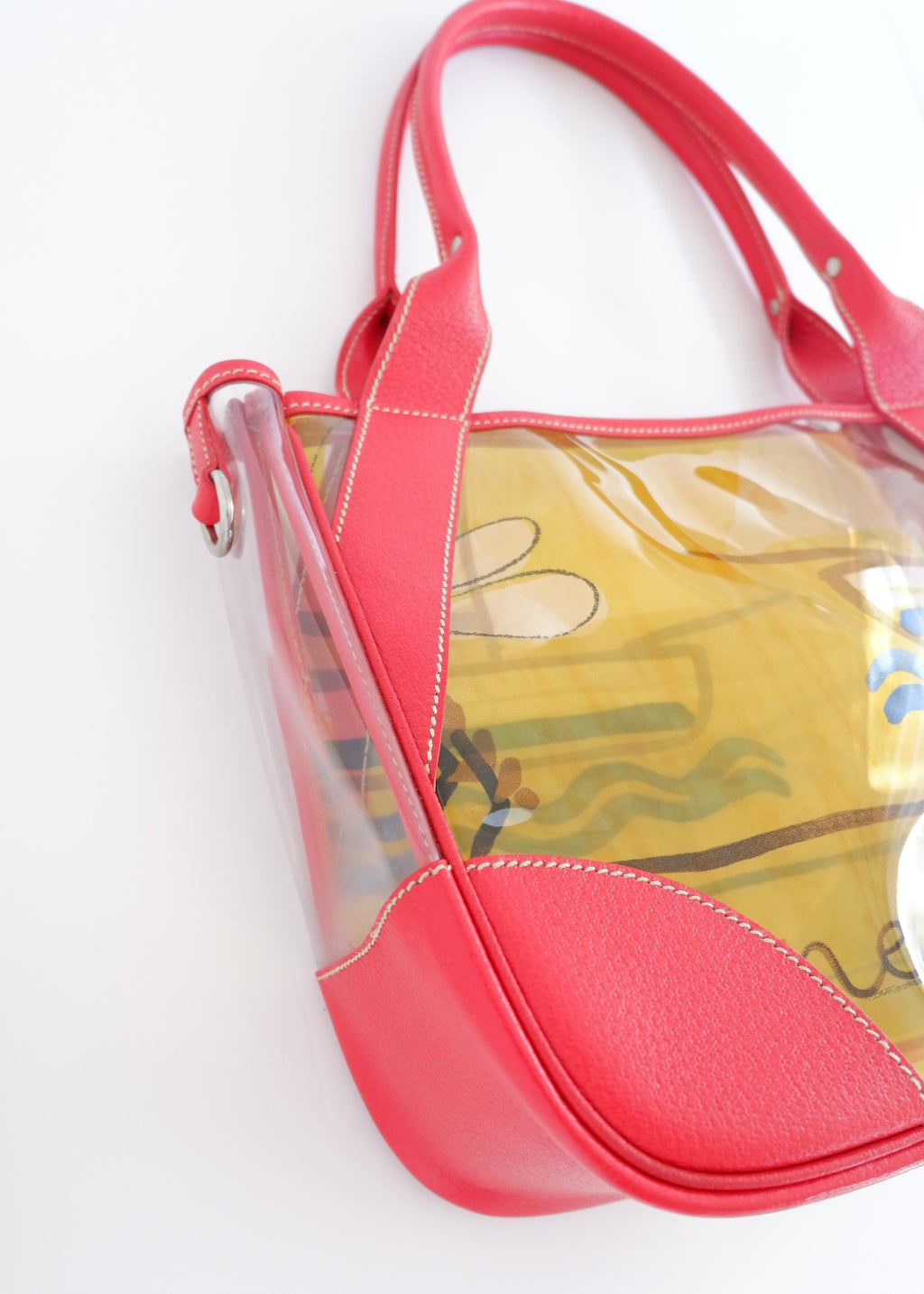 Preowned Prada Red Canvas/ PVC Summer Pattern Tote Bag