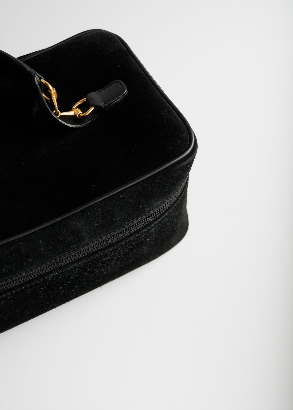 Authentic Preowned Vintage Gucci Black Suede Vanity Bag