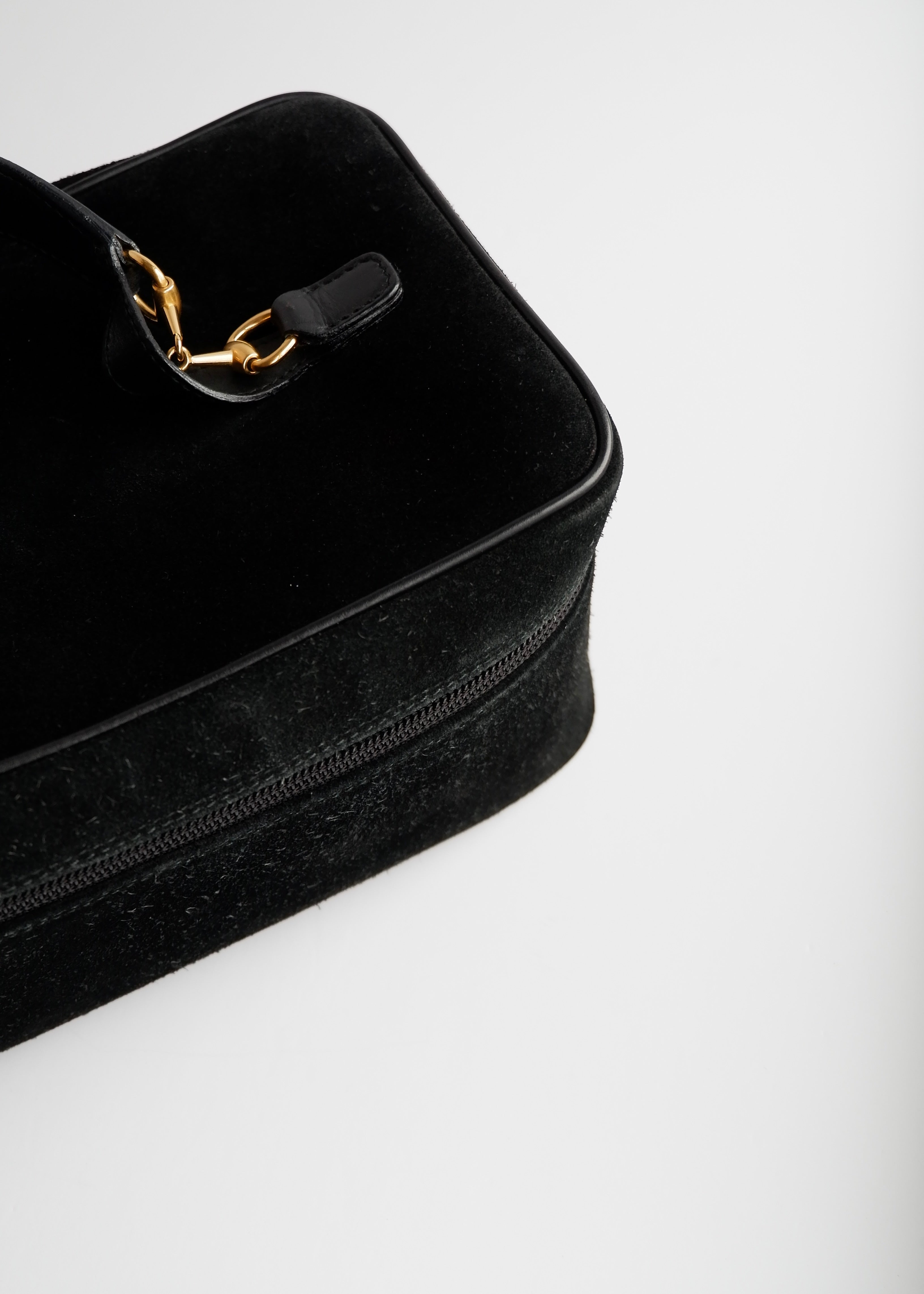 Authentic Preowned Vintage Gucci Black Suede Vanity Bag