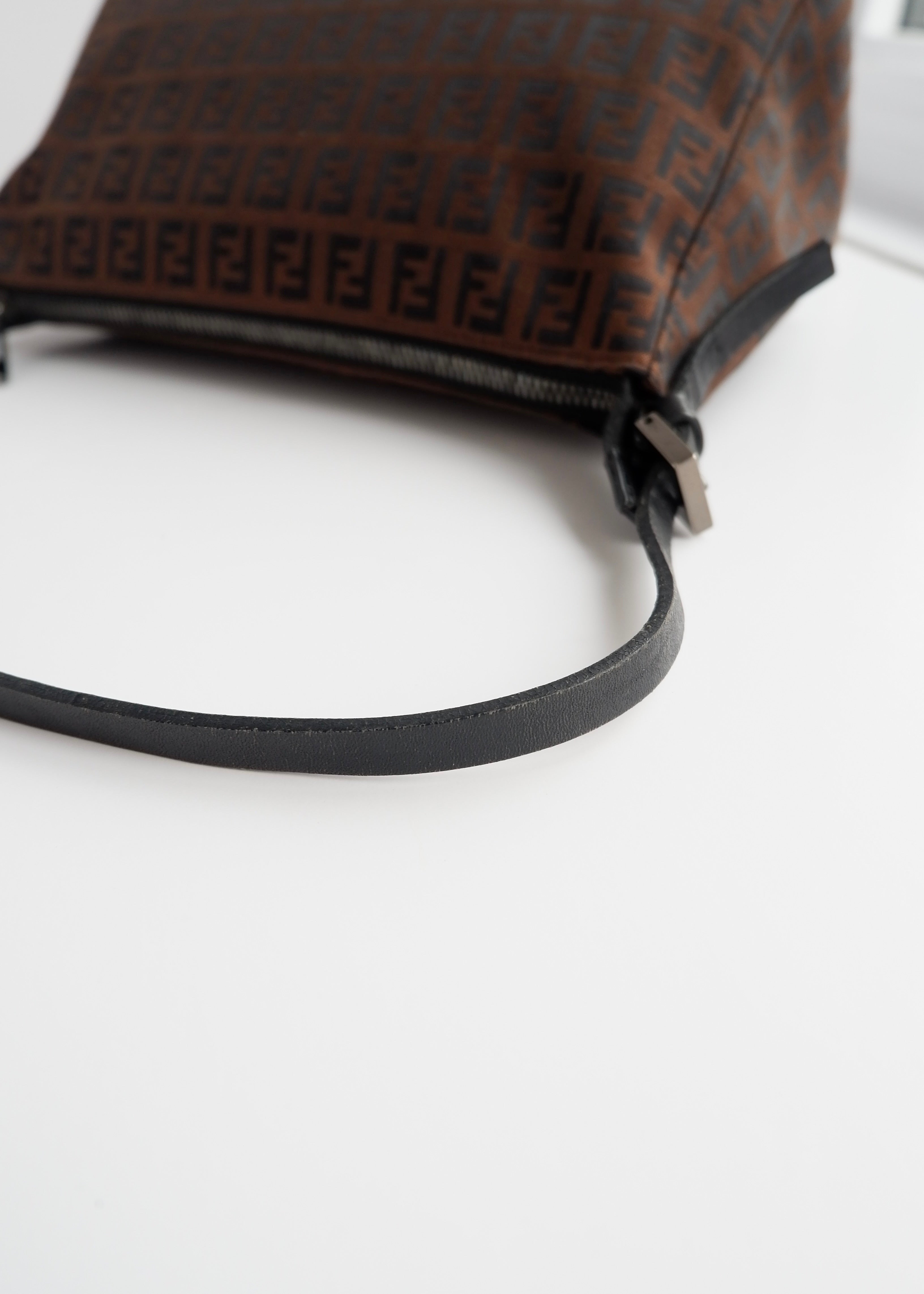 Authentic Preowned Fendi Brown Canvas Zucchino Shoulder Bag