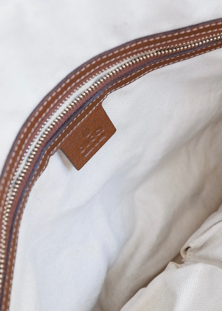 Preowned Gucci Brown GG Canvas Bowler Shoulder Bag