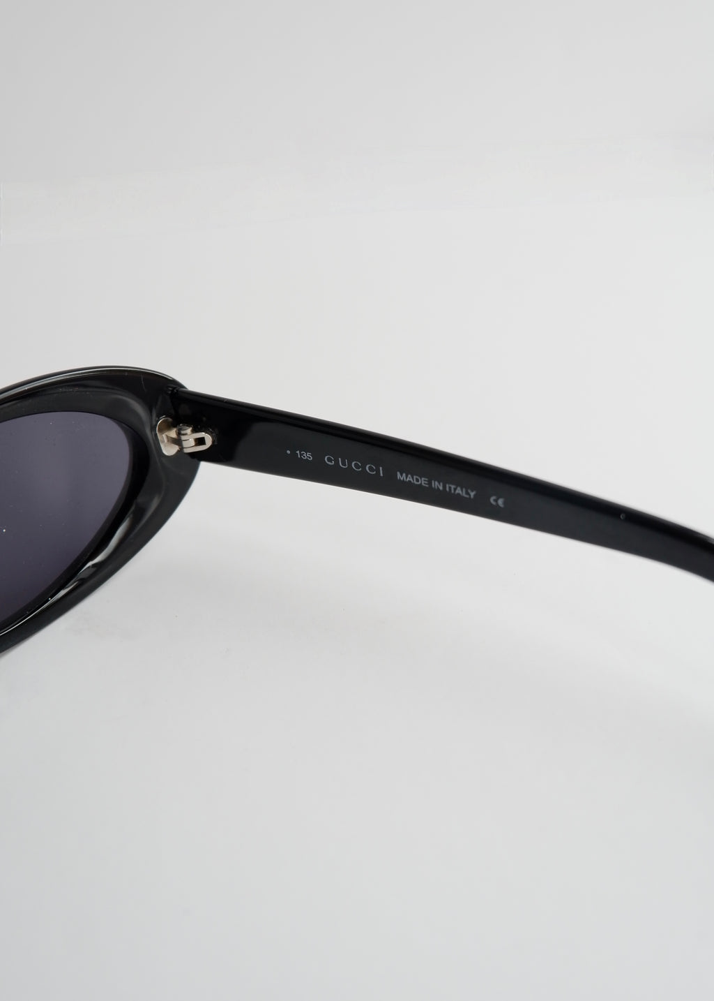 Authentic Preowned Vintage Gucci Black Oval Frame Sunglasses