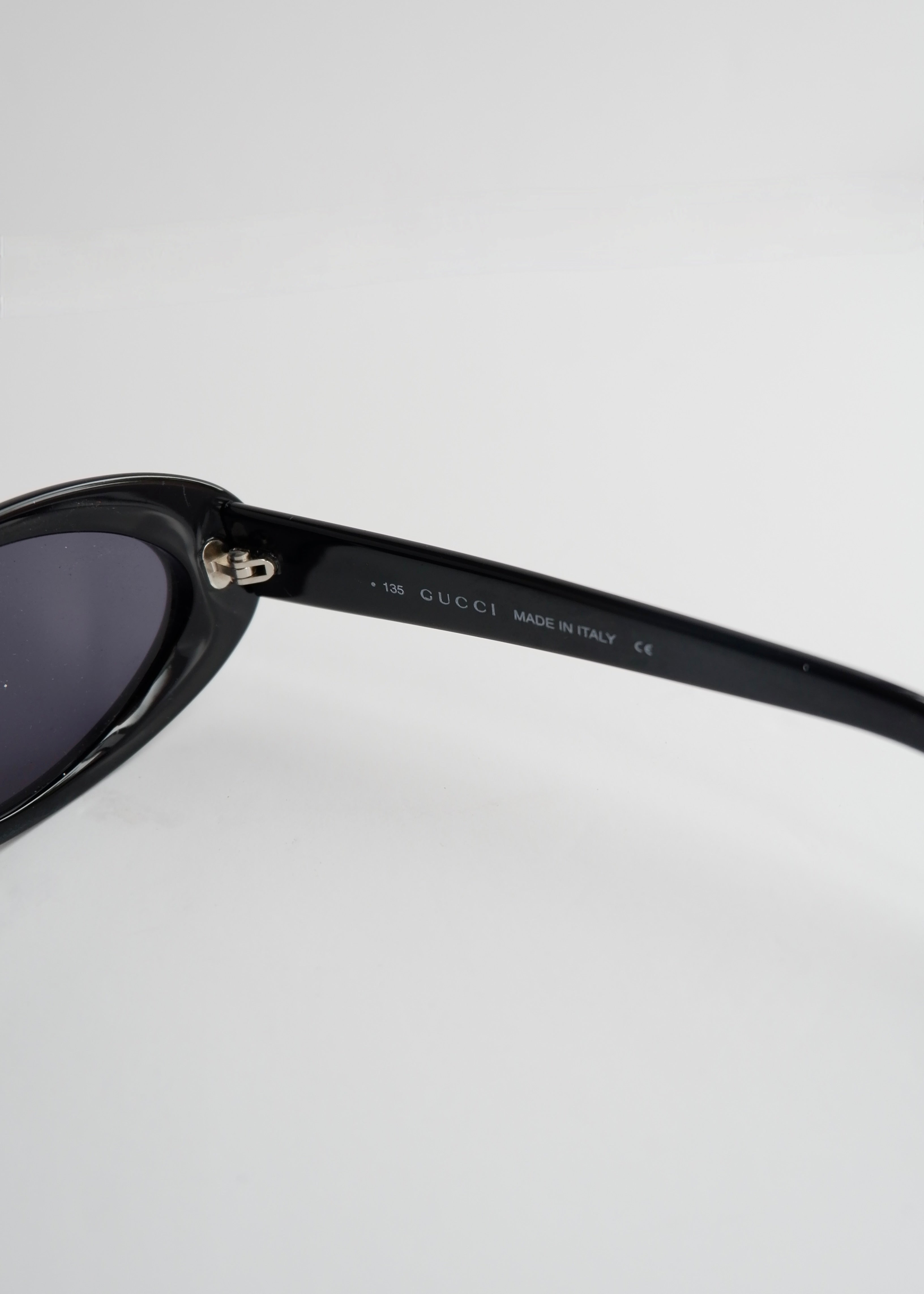 Authentic Preowned Vintage Gucci Black Oval Frame Sunglasses