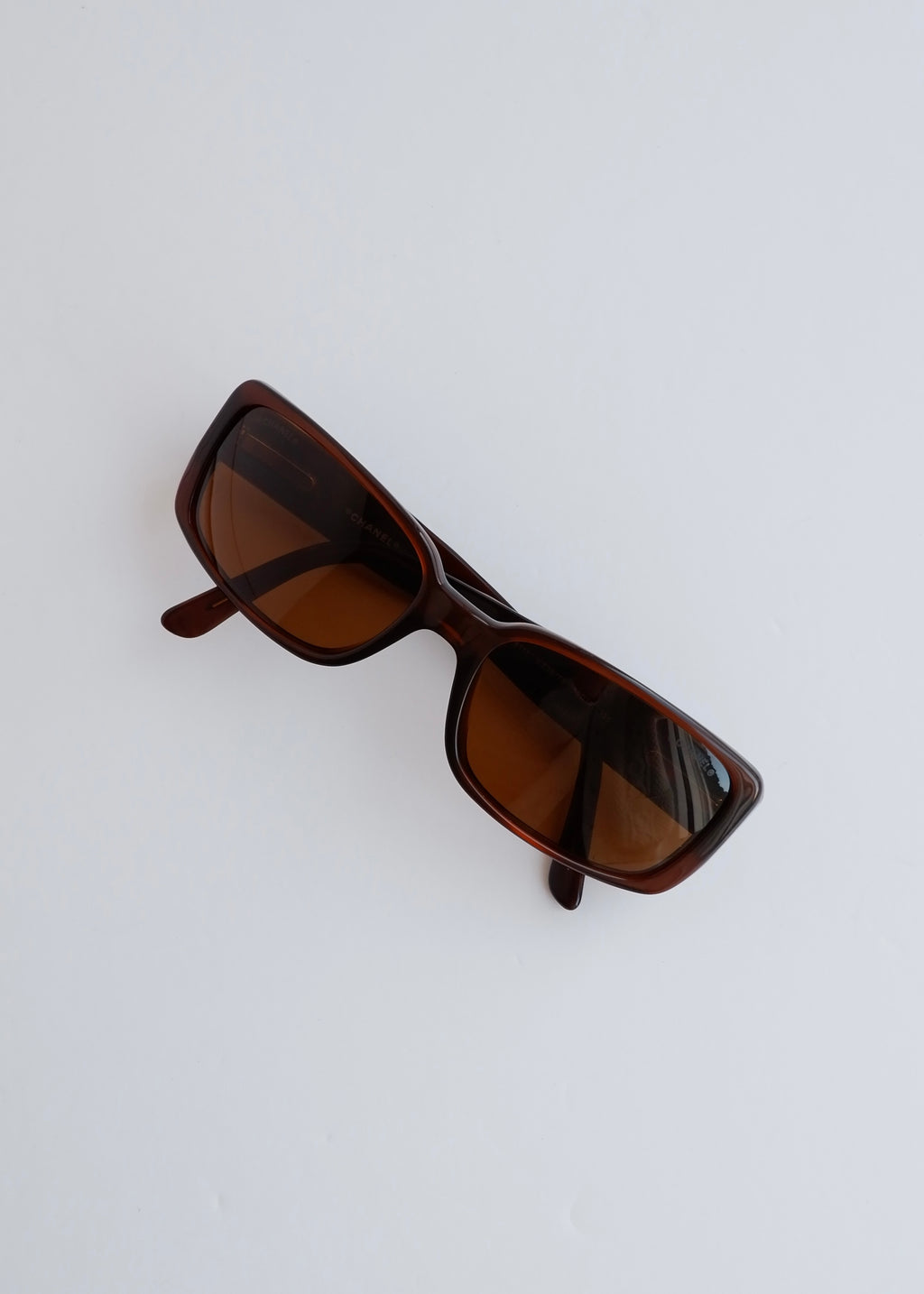 Authentic Preowned Chanel Brown Camellia Square Frame Sunglasses