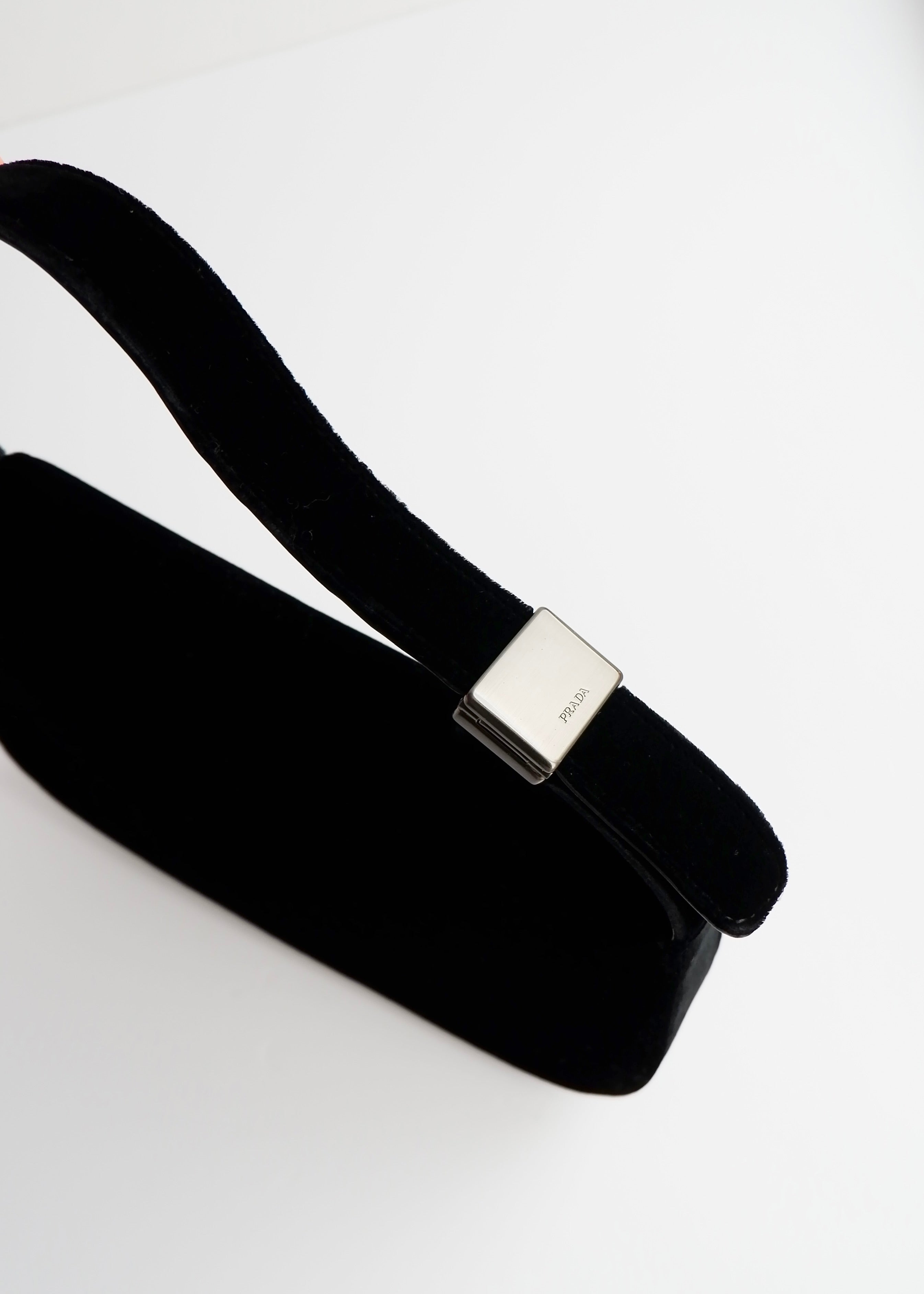 Authentic Preowned Prada Black Velvet Shoulder Bag