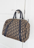 Authentique sac Boston vintage Dior en toile Trotter bleu marine