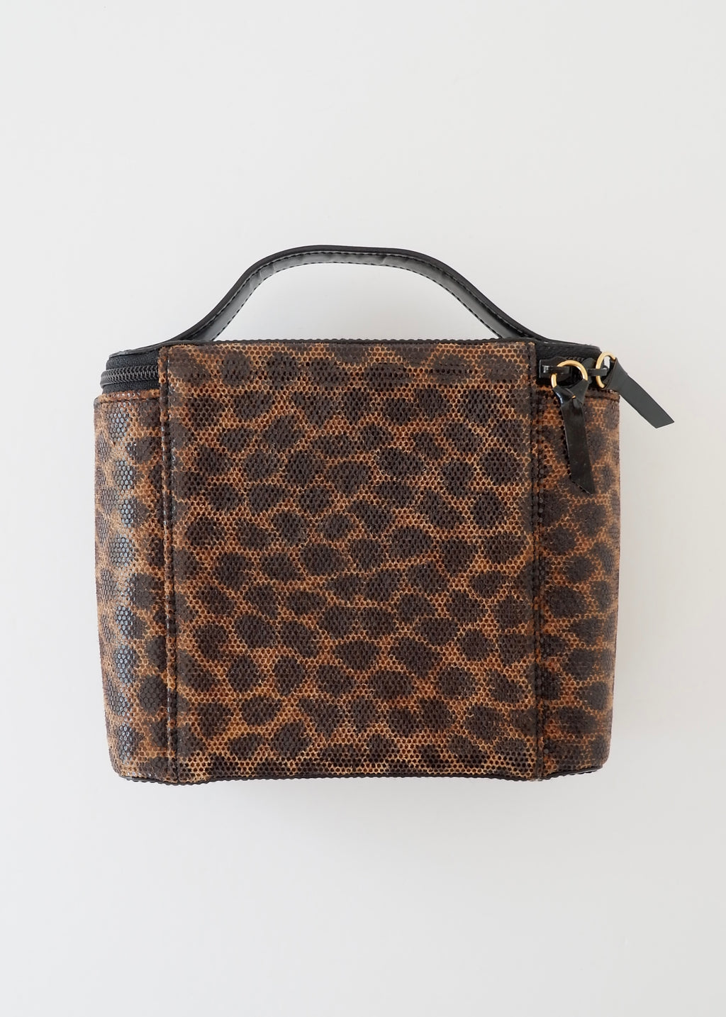 Authentic Preowned Vintage Loewe Animal Print Top Handle Vanity Bag