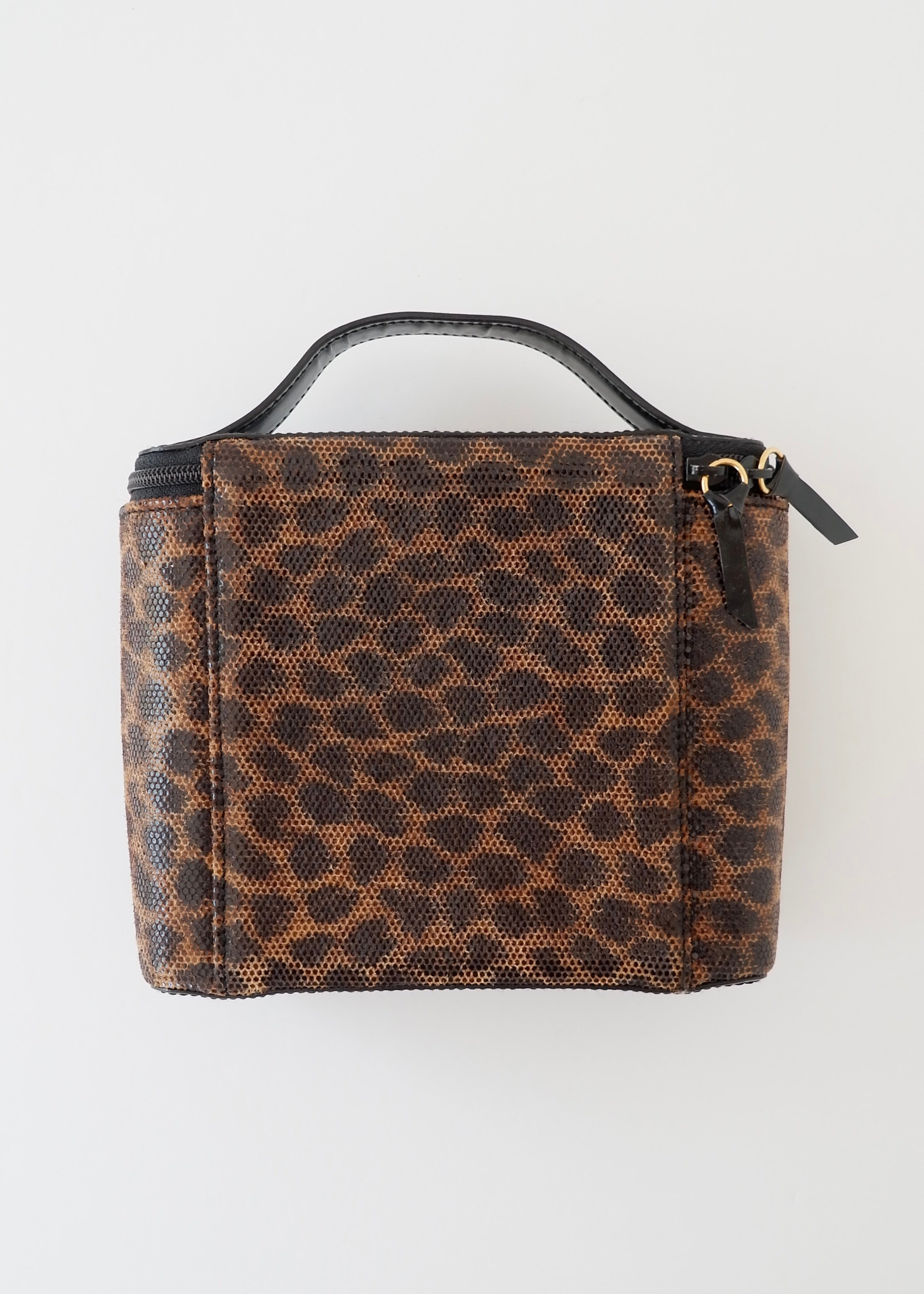 Authentic Preowned Vintage Loewe Animal Print Top Handle Vanity Bag