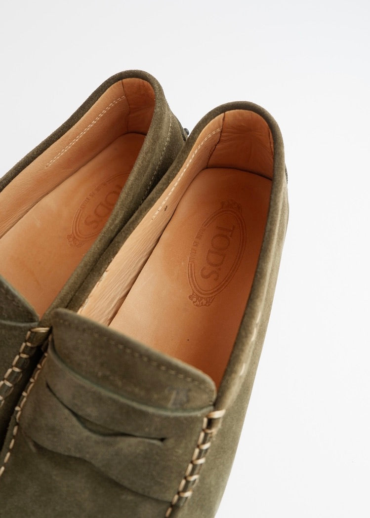 Authentic Preowned TOD's Olive Green Suede Driving Loafers - 8 (Men's)