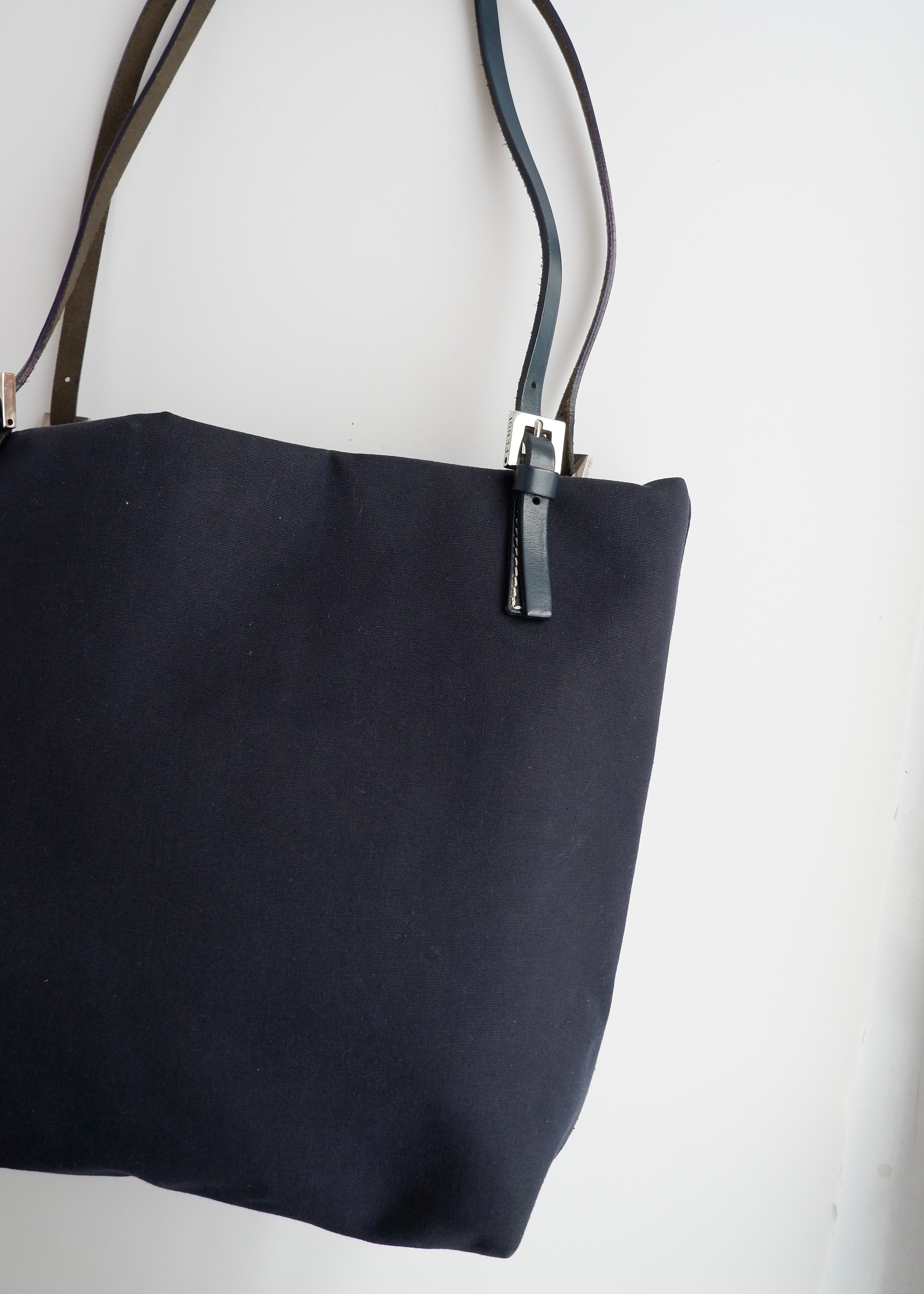 Authentic Preowned Fendi Navy Canvas FF Logo Tote Bag