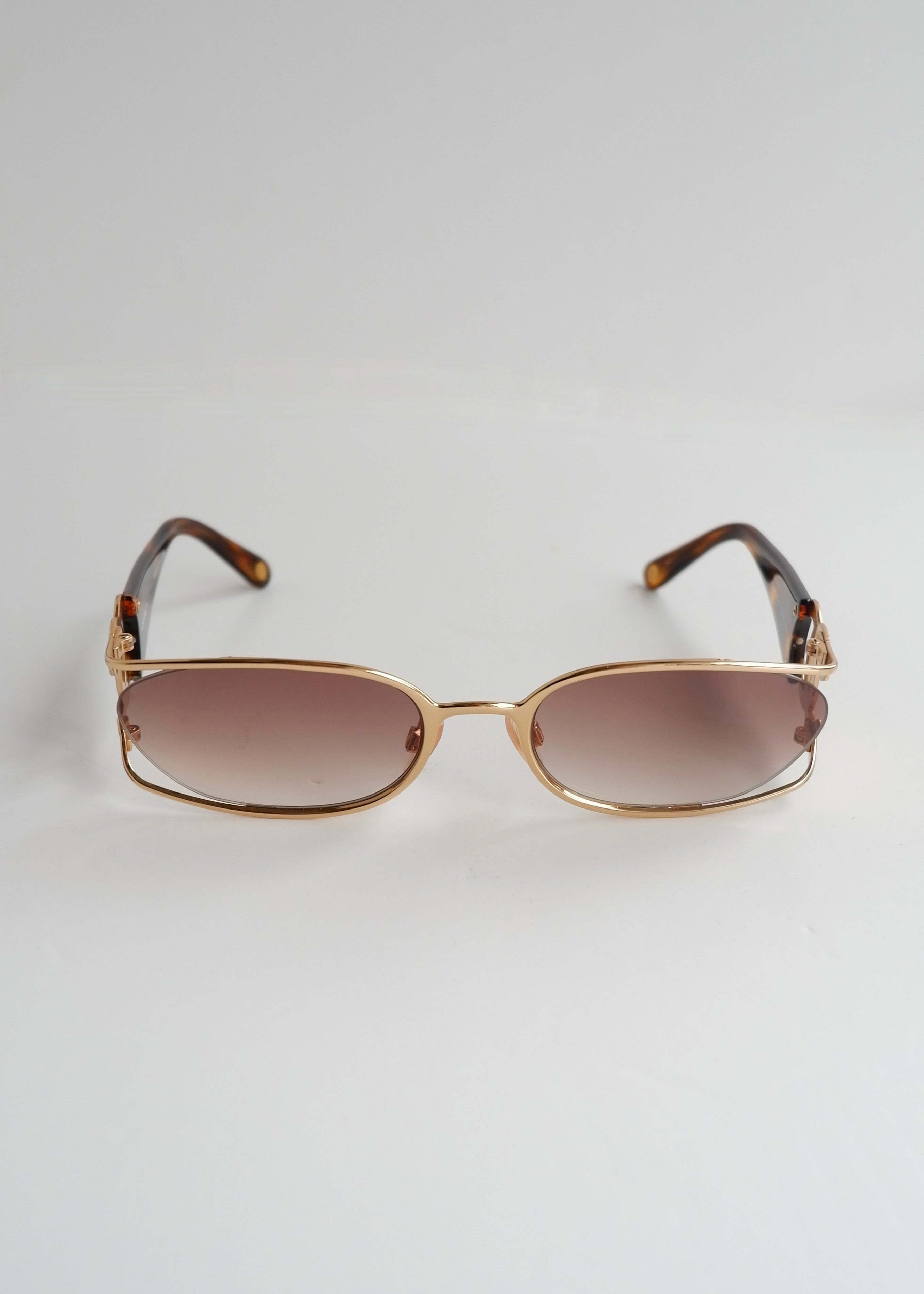 Authentic Preowned Vintage Chanel Brown Tortoise Aviator Style Sunglasses