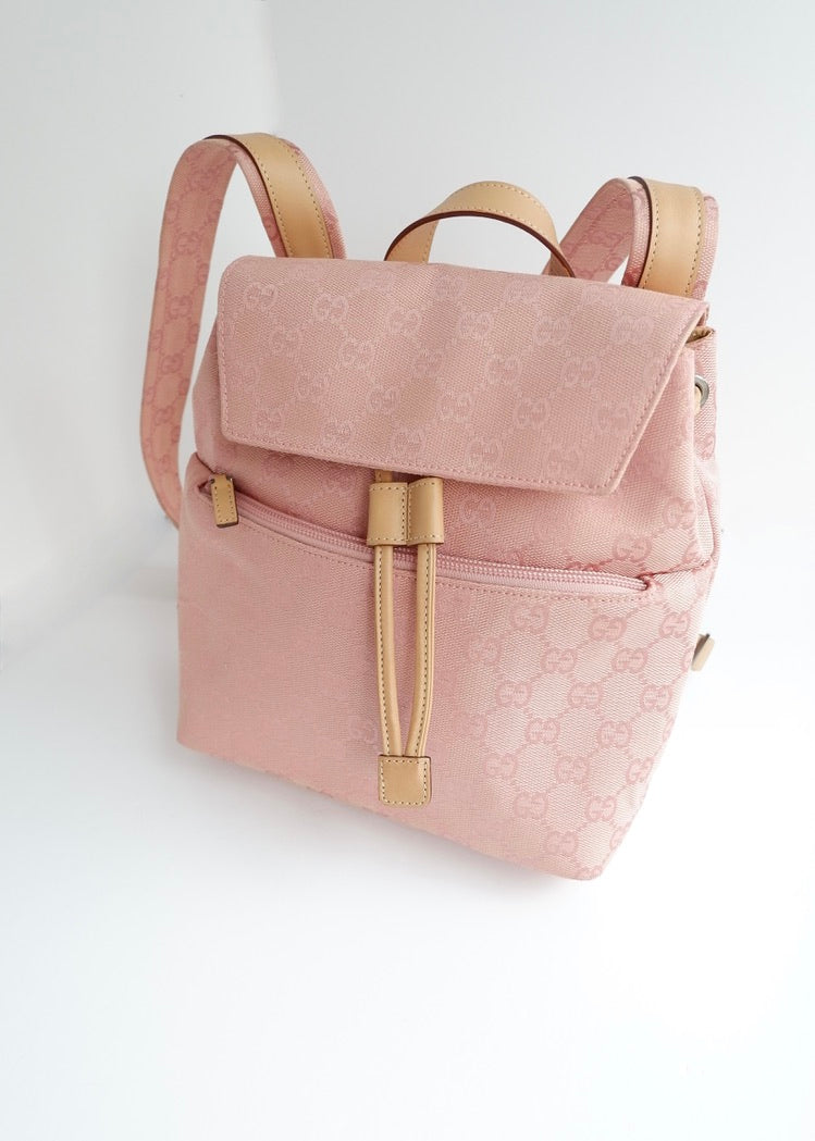 Preowned Vintage Gucci Pink GG Canvas Mini Backpack
