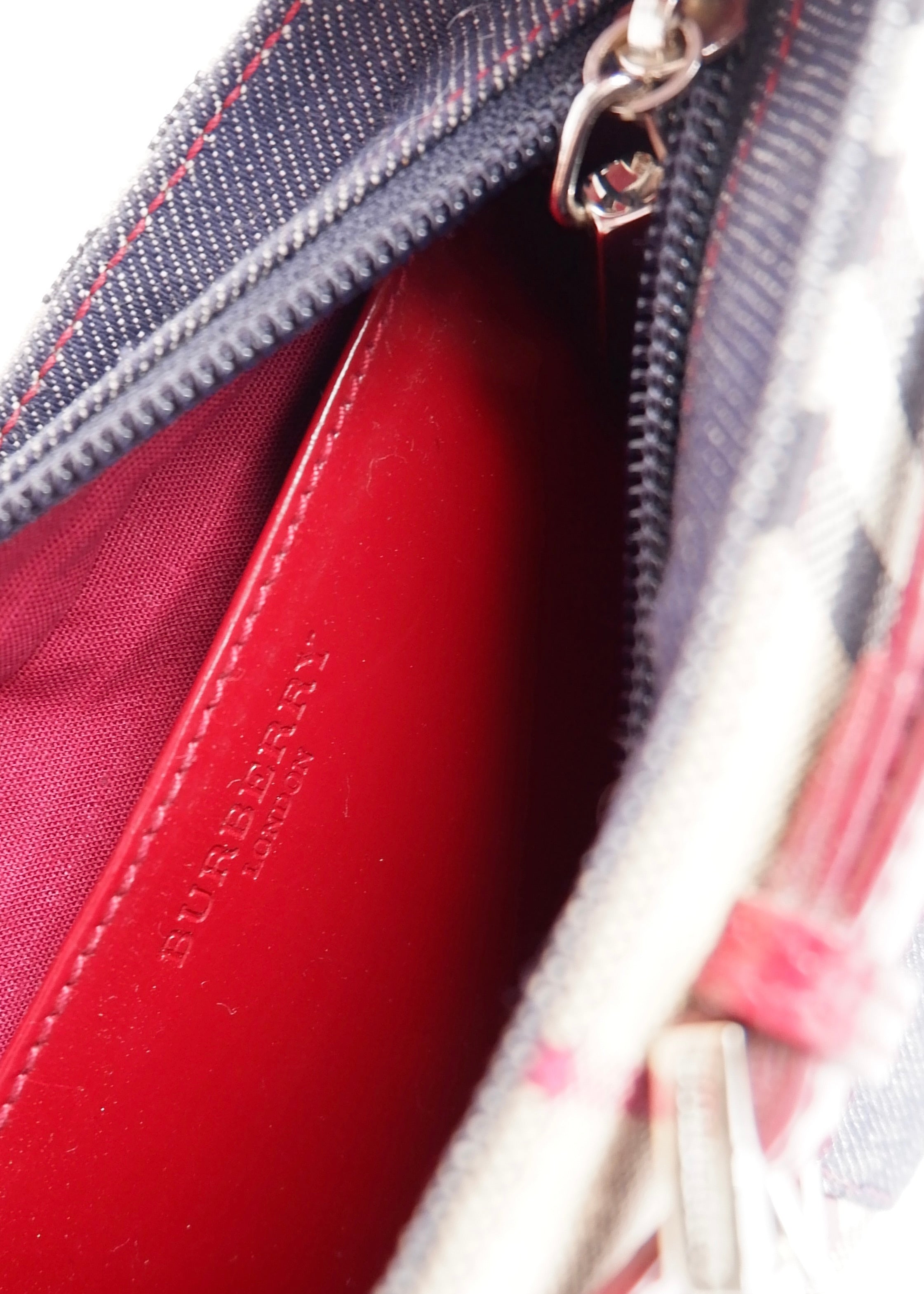 Sac porté épaule Burberry Novacheck/Denim vintage authentique d'occasion