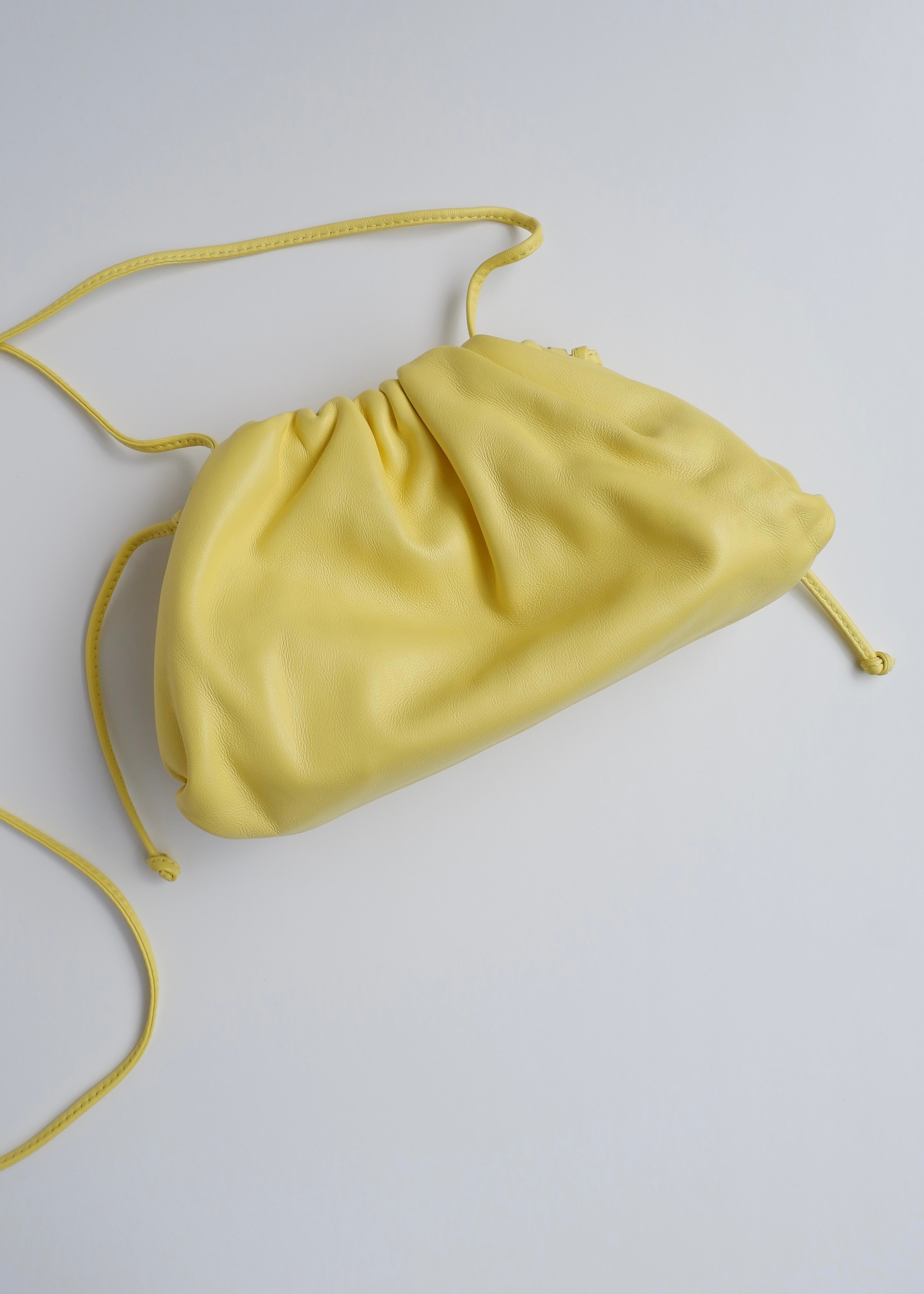 Authentic Preowned Bottega Veneta Yellow Leather Small The Pouch Crossbody