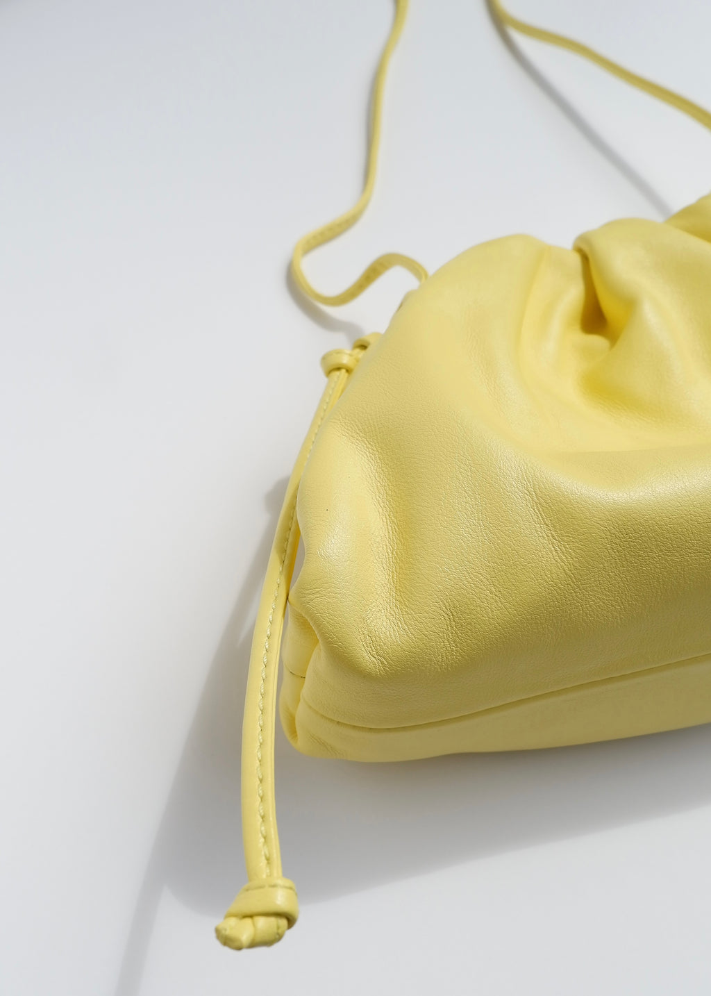 Authentic Preowned Bottega Veneta Yellow Leather Small The Pouch Crossbody