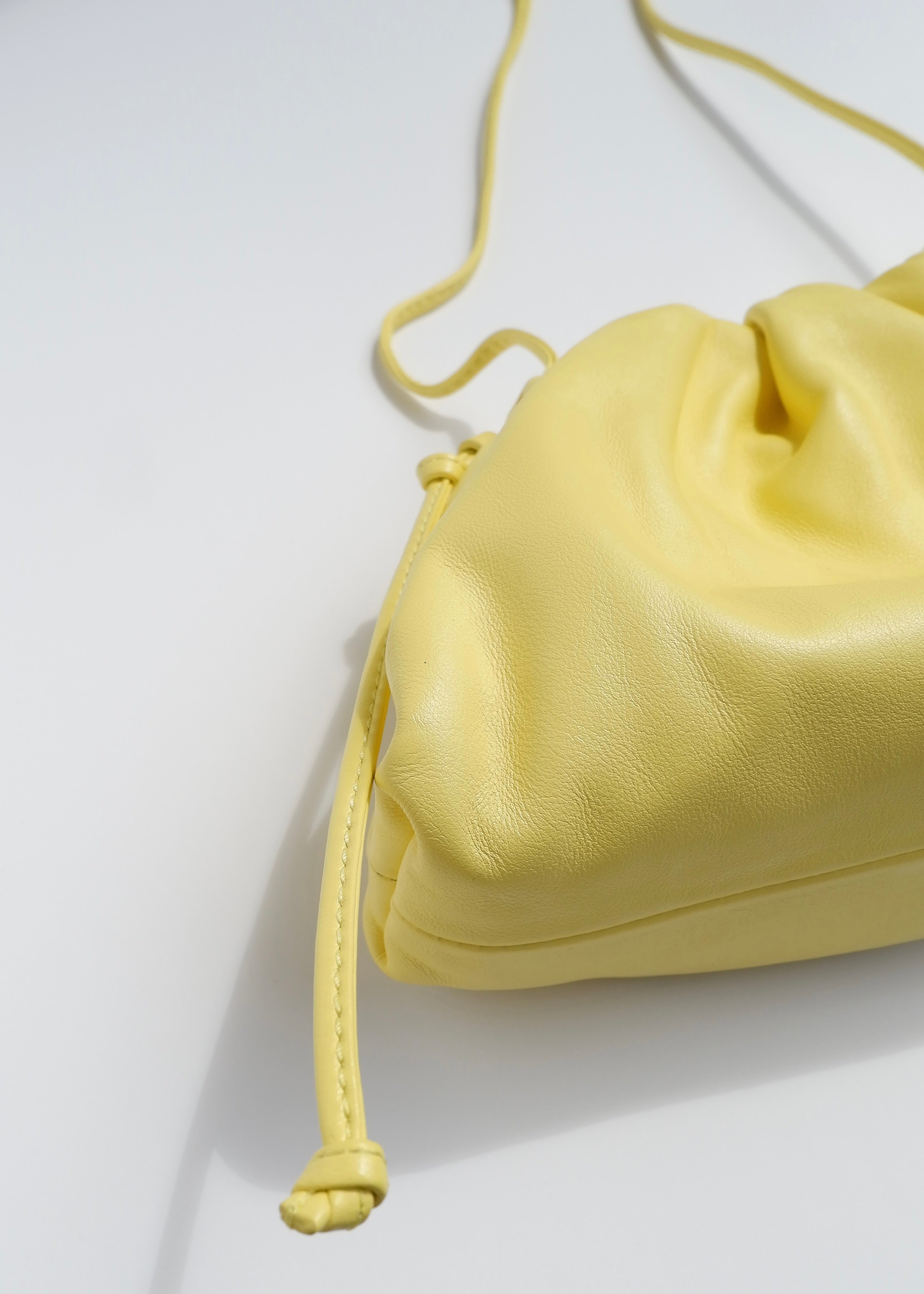 Authentic Preowned Bottega Veneta Yellow Leather Small The Pouch Crossbody