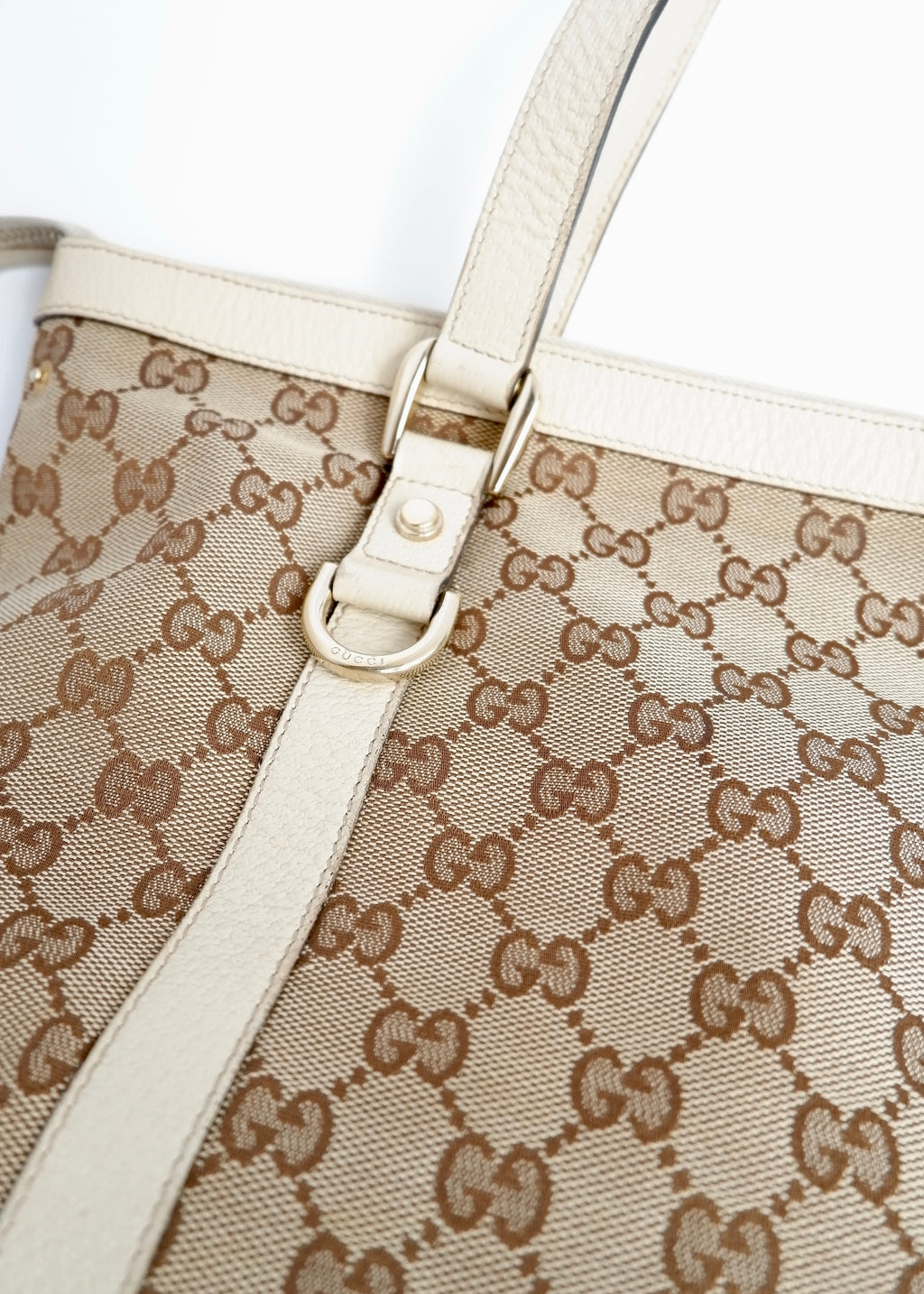 Authentic Preowned Gucci White GG Canvas Shoulder Bag