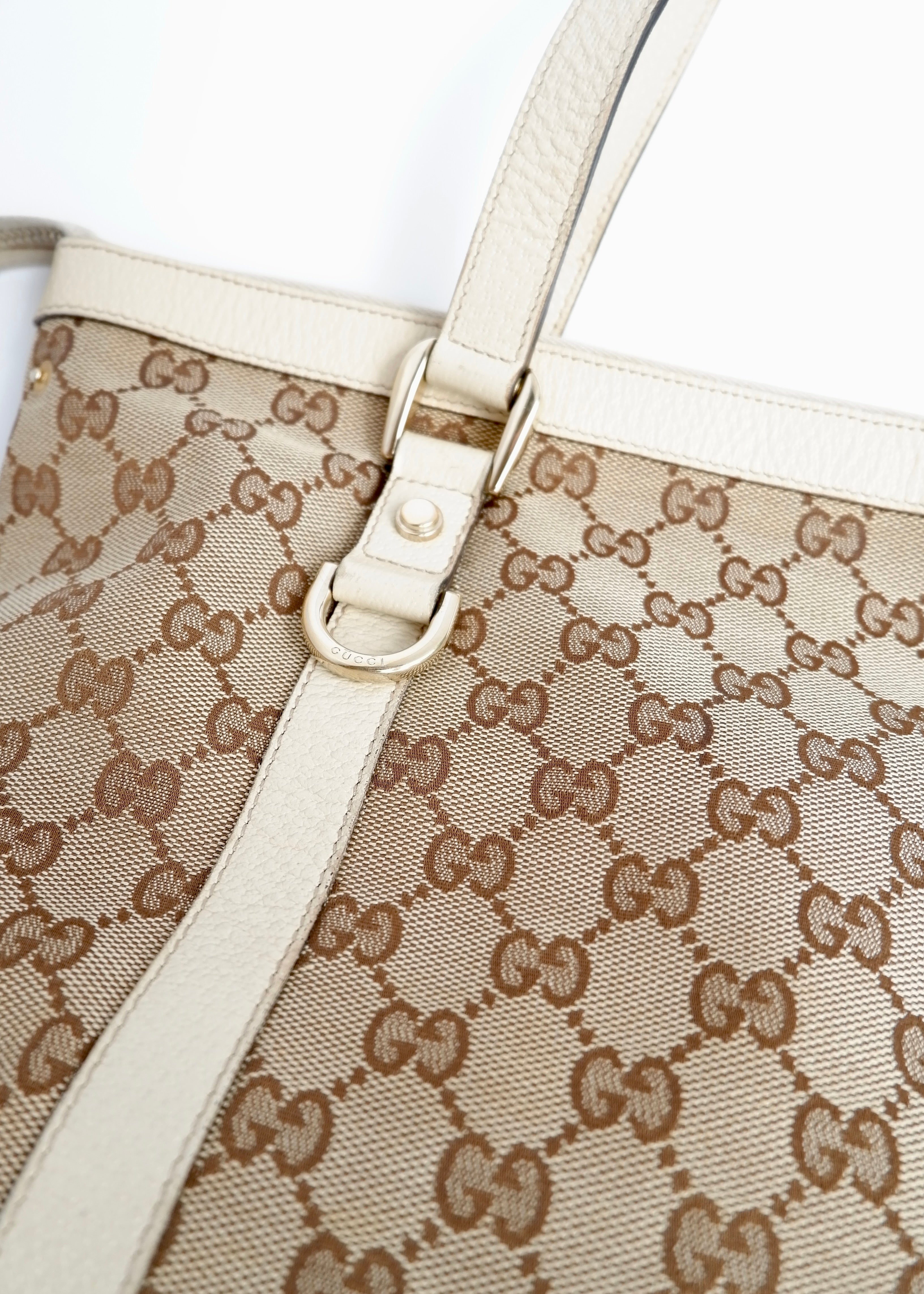 Authentic Preowned Gucci White GG Canvas Shoulder Bag