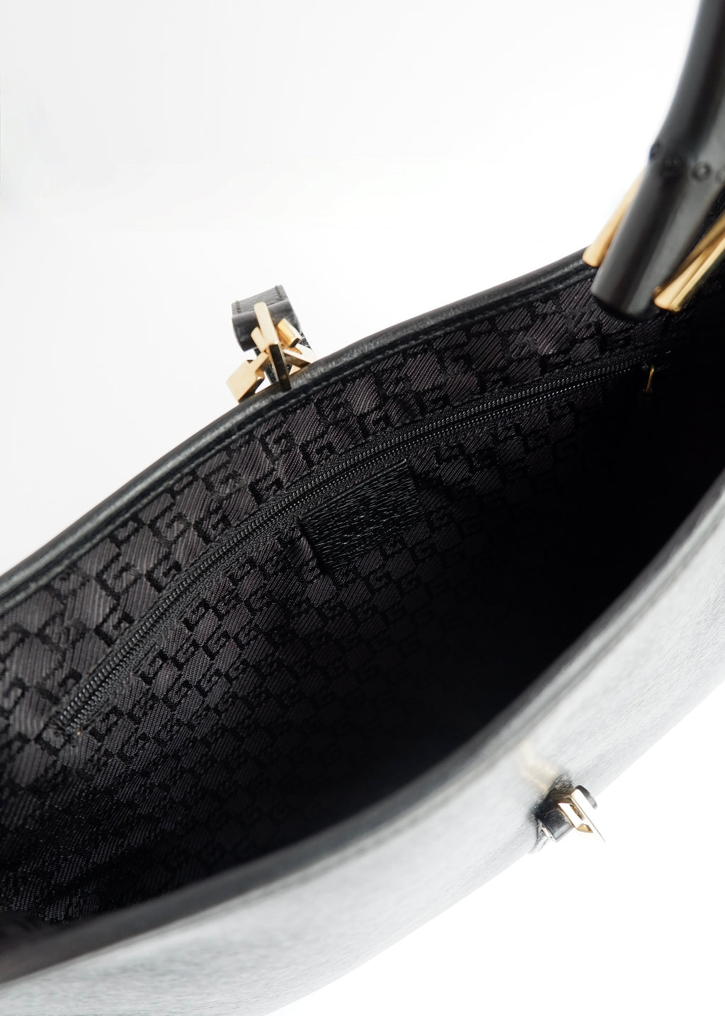 Authentic Preowned Gucci Jackie O Black Leather Bamboo Shoulder Bag