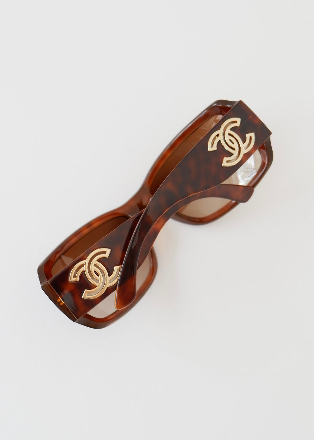 Authentic Preowned Chanel Brown Tortoise Square Frame CC Logo Sunglasses