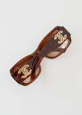 Authentic Preowned Chanel Brown Tortoise Square Frame CC Logo Sunglasses