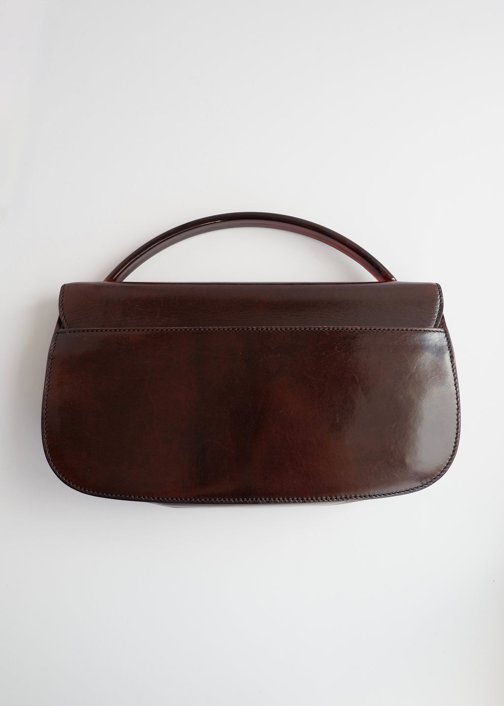 Authentic Preowned Vintage Prada Brown Leather Top Handle Bag